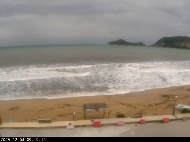 Corfu, Paralia Agios Georgios Beach Live Cam - San George, Agious Georgious, North Corfu (Vóreia Kérkyra), Corfu (Kérkyra), Ionian Islands (Periféreia Ioníon Níson), Greece