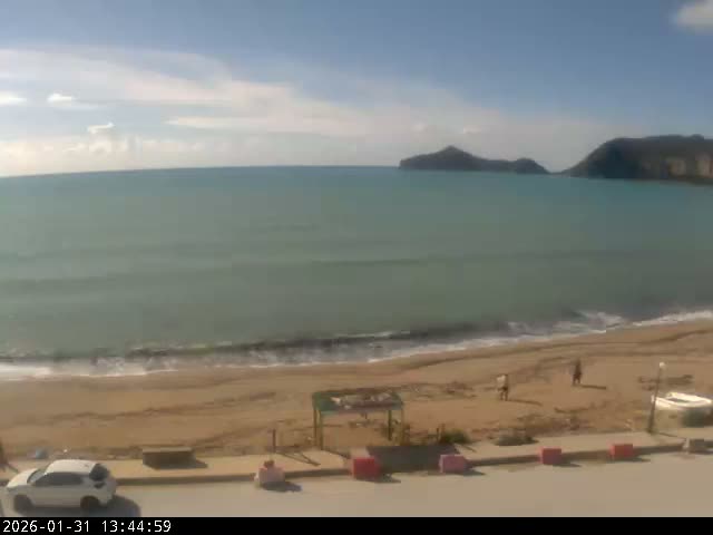 Corfu, Paralia Agios Georgios Beach Live Cam - San George, Agious Georgious, North Corfu (Vóreia Kérkyra), Corfu (Kérkyra), Ionian Islands (Periféreia Ioníon Níson), Greece