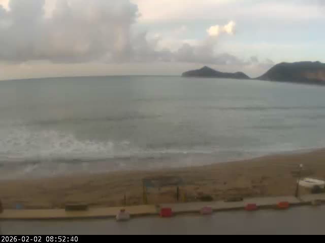 Corfu, Paralia Agios Georgios Beach Live Cam - San George, Agious Georgious, North Corfu (Vóreia Kérkyra), Corfu (Kérkyra), Ionian Islands (Periféreia Ioníon Níson), Greece