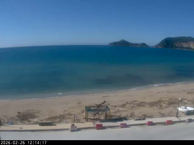 Corfu, Paralia Agios Georgios Beach Live Cam - San George, Agious Georgious, North Corfu (Vóreia Kérkyra), Corfu (Kérkyra), Ionian Islands (Periféreia Ioníon Níson), Greece