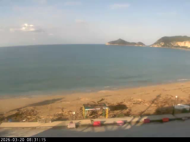 Corfu, Paralia Agios Georgios Beach Live Cam - San George, Agious Georgious, North Corfu (Vóreia Kérkyra), Corfu (Kérkyra), Ionian Islands (Periféreia Ioníon Níson), Greece