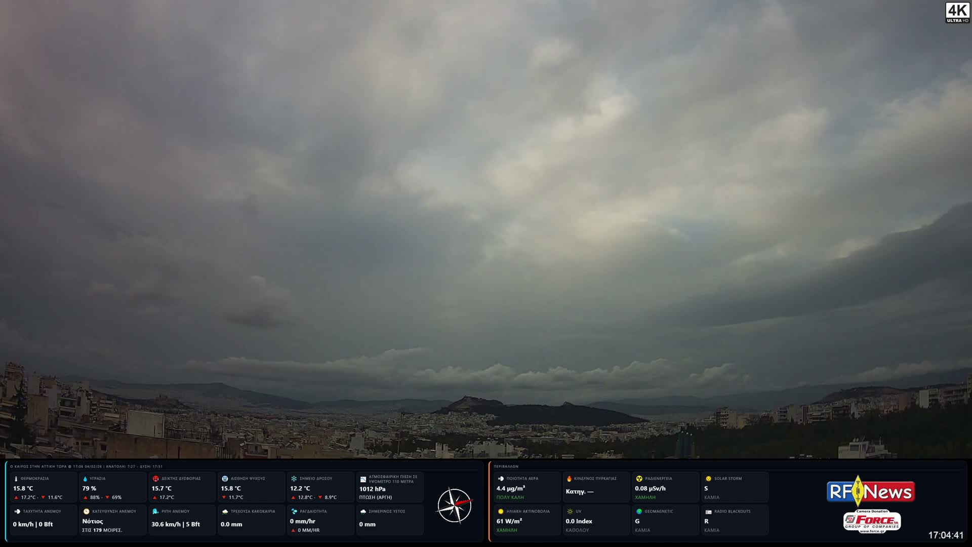 Athens, Hymettus Mountain (Ymittós) & University of Athens (Panepistímio Athinón) View Live Cam - Kaisariani, Central Athens (Kentrikí Athína), Athens (Athína) , Attica (Attikí), Greece