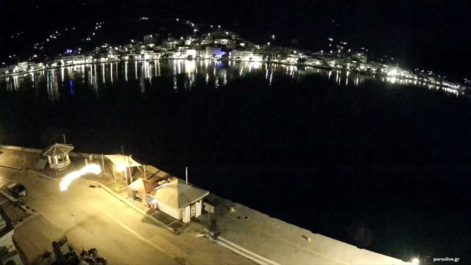Poros Island, Poros Port &  Galatas Village View from Poros Coast Live Cam - Póros, Islands (Níson), Attica (Attikí), Greece