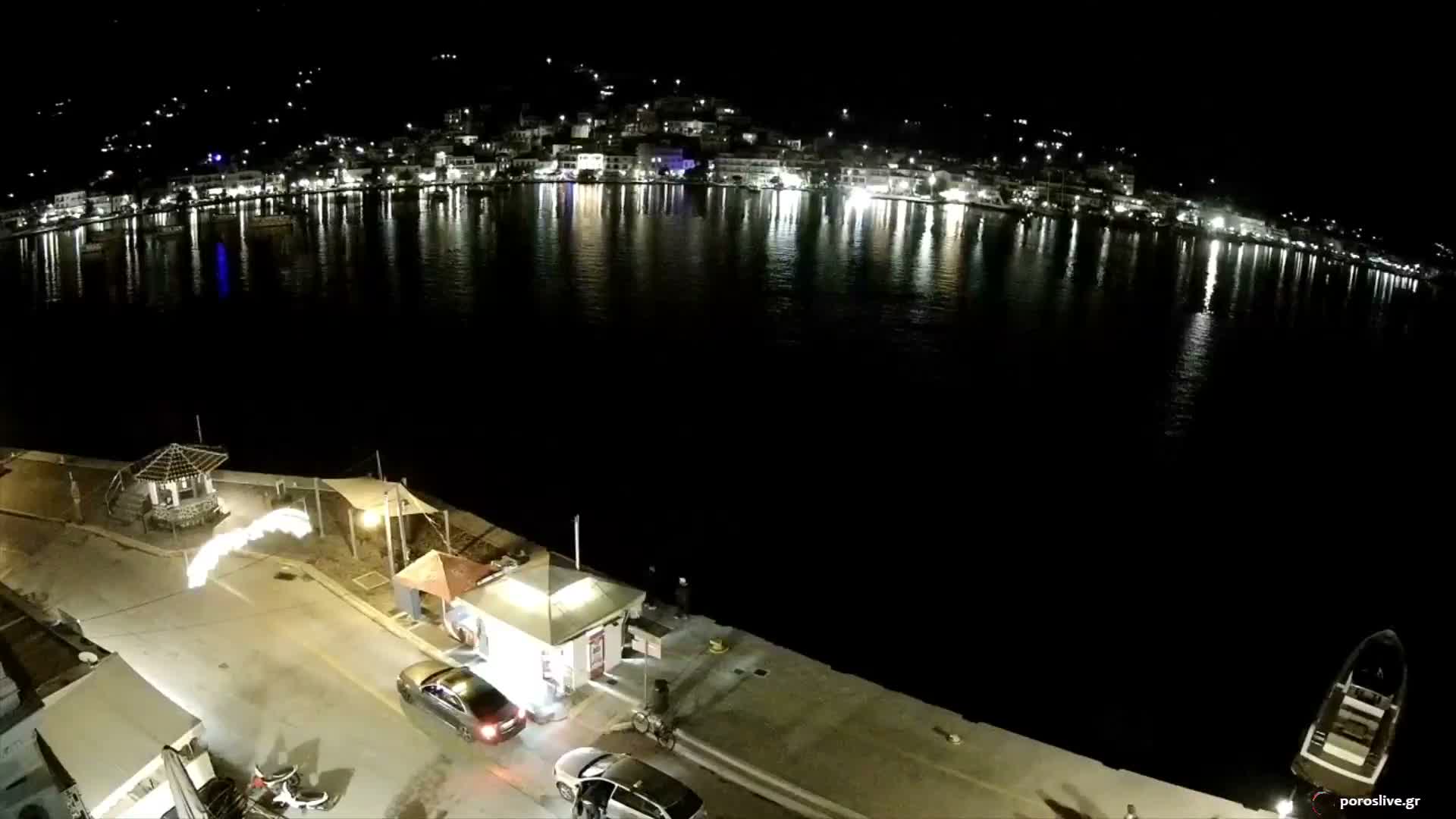 Poros Island, Poros Port &  Galatas Village View from Poros Coast Live Cam - Póros, Islands (Níson), Attica (Attikí), Greece