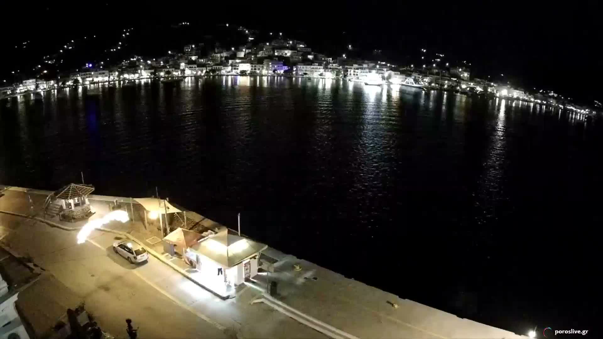 Poros Island, Poros Port &  Galatas Village View from Poros Coast Live Cam - Póros, Islands (Níson), Attica (Attikí), Greece