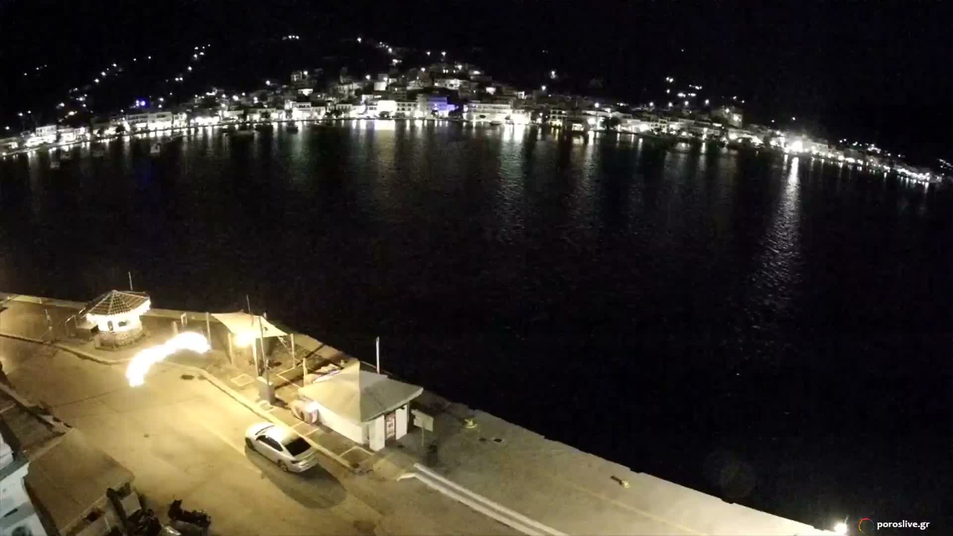 Poros Island, Poros Port &  Galatas Village View from Poros Coast Live Cam - Póros, Islands (Níson), Attica (Attikí), Greece