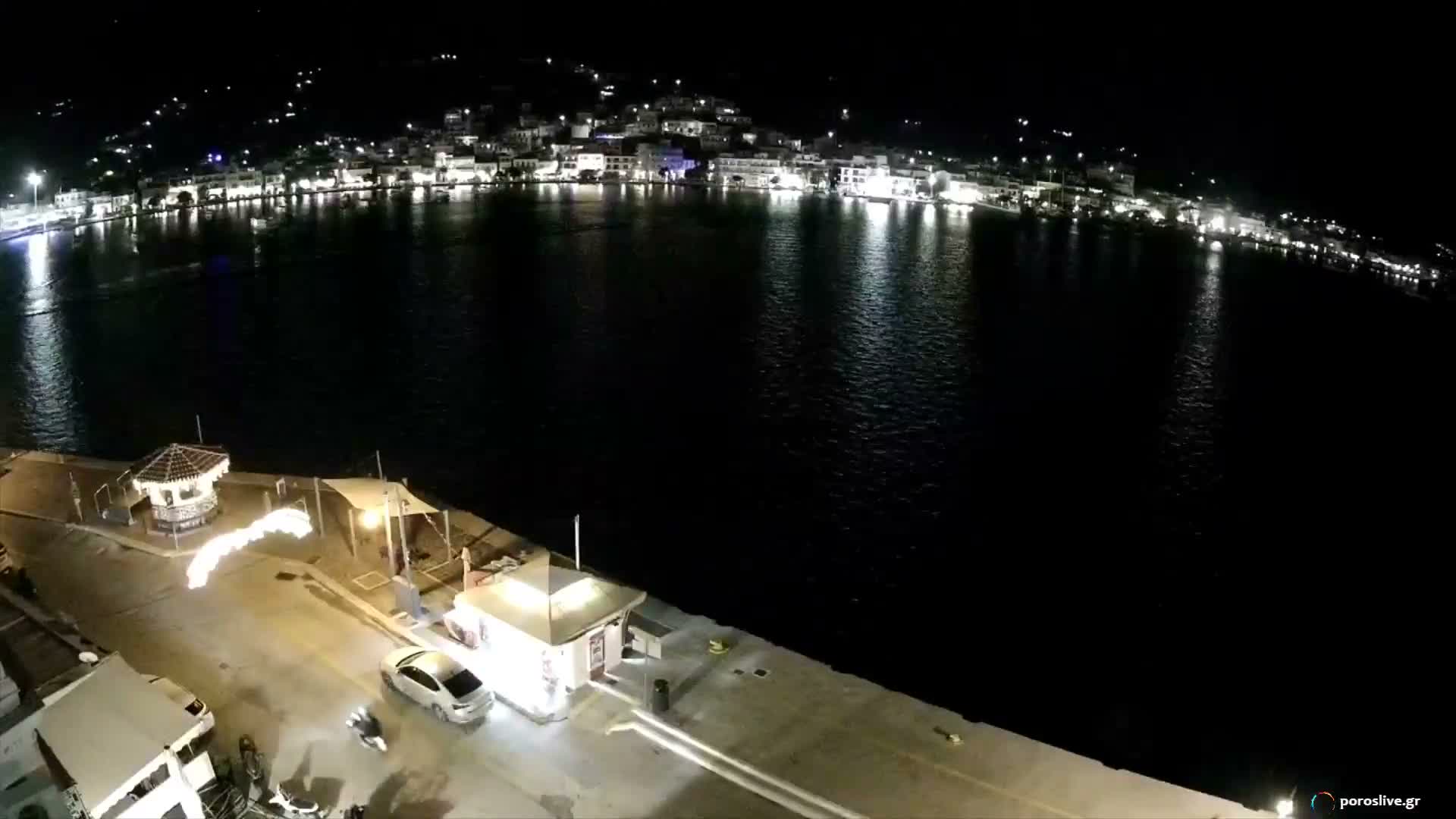 Poros Island, Poros Port &  Galatas Village View from Poros Coast Live Cam - Póros, Islands (Níson), Attica (Attikí), Greece