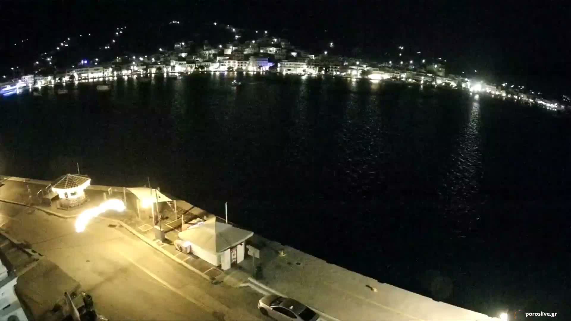 Poros Island, Poros Port &  Galatas Village View from Poros Coast Live Cam - Póros, Islands (Níson), Attica (Attikí), Greece