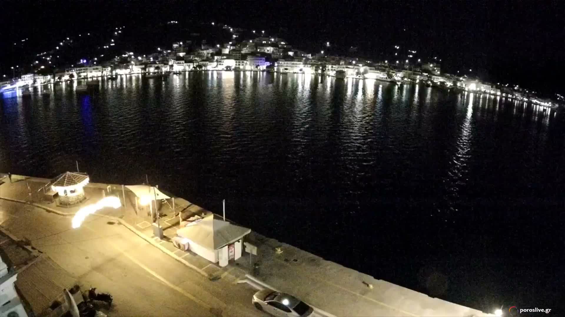 Poros Island, Poros Port &  Galatas Village View from Poros Coast Live Cam - Póros, Islands (Níson), Attica (Attikí), Greece