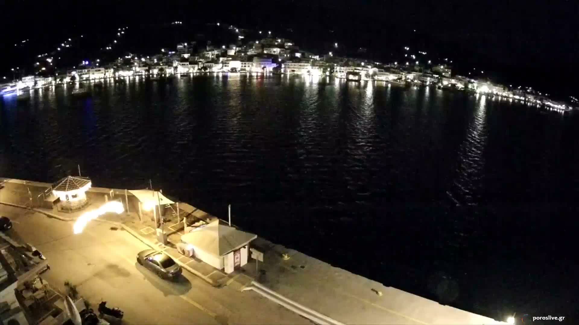 Poros Island, Poros Port &  Galatas Village View from Poros Coast Live Cam - Póros, Islands (Níson), Attica (Attikí), Greece