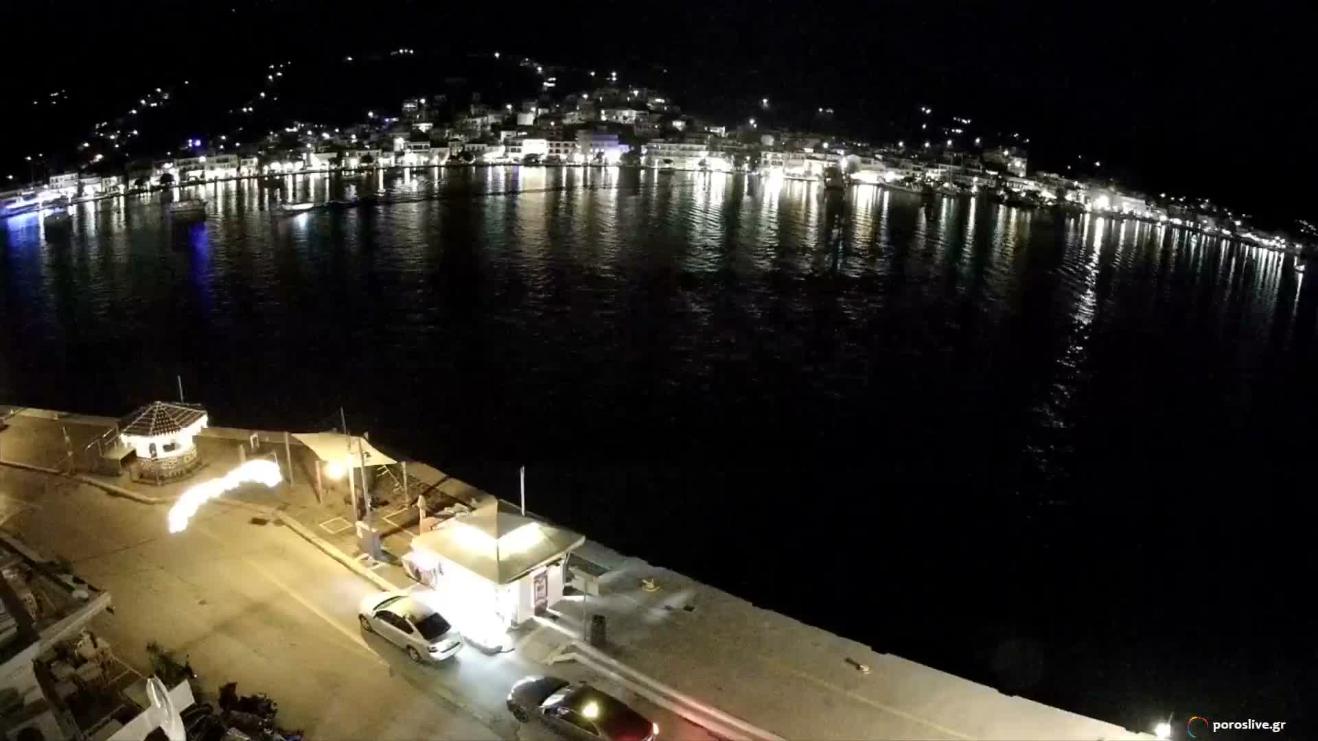 Poros Island, Poros Port &  Galatas Village View from Poros Coast Live Cam - Póros, Islands (Níson), Attica (Attikí), Greece
