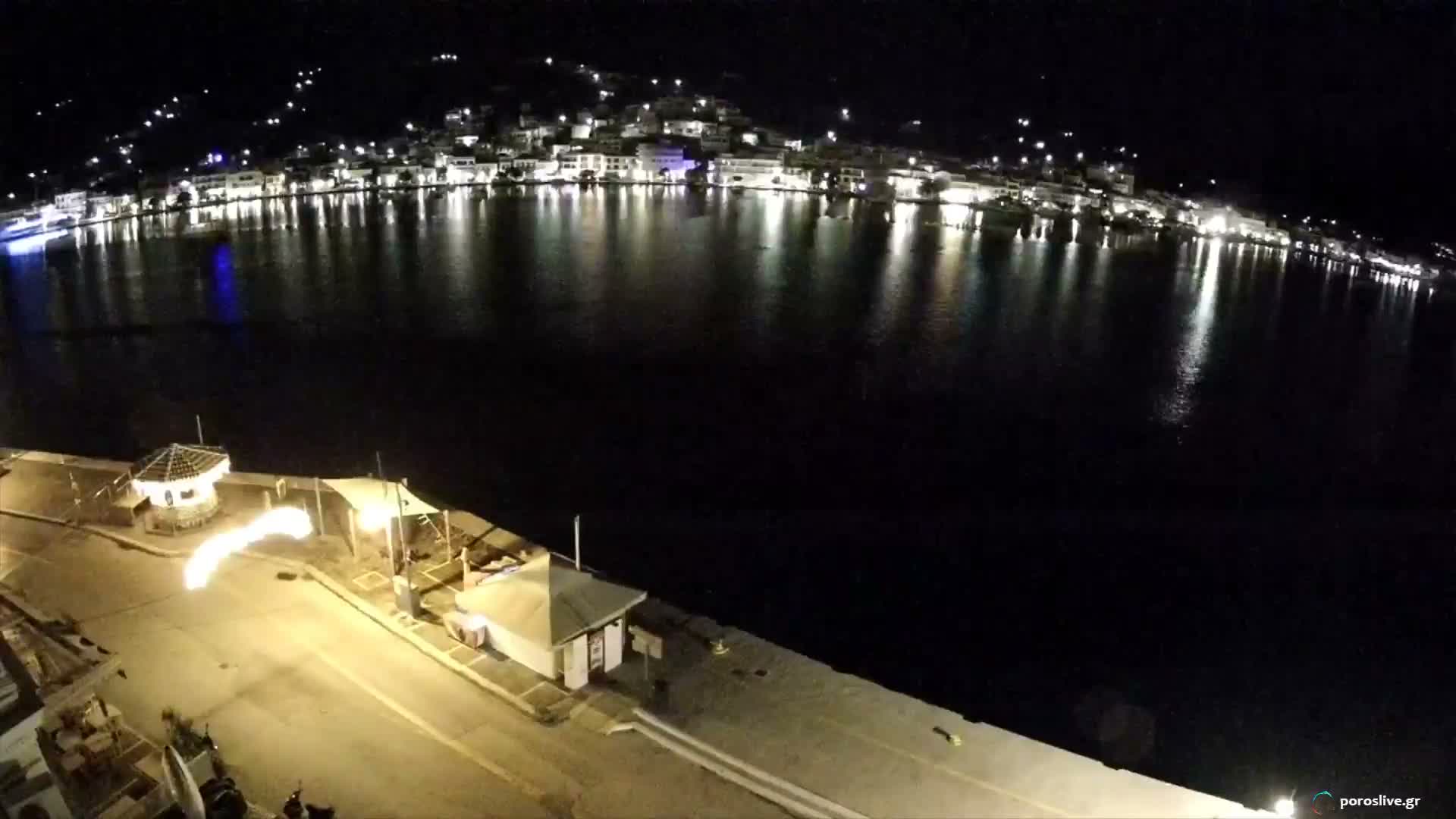 Poros Island, Poros Port &  Galatas Village View from Poros Coast Live Cam - Póros, Islands (Níson), Attica (Attikí), Greece