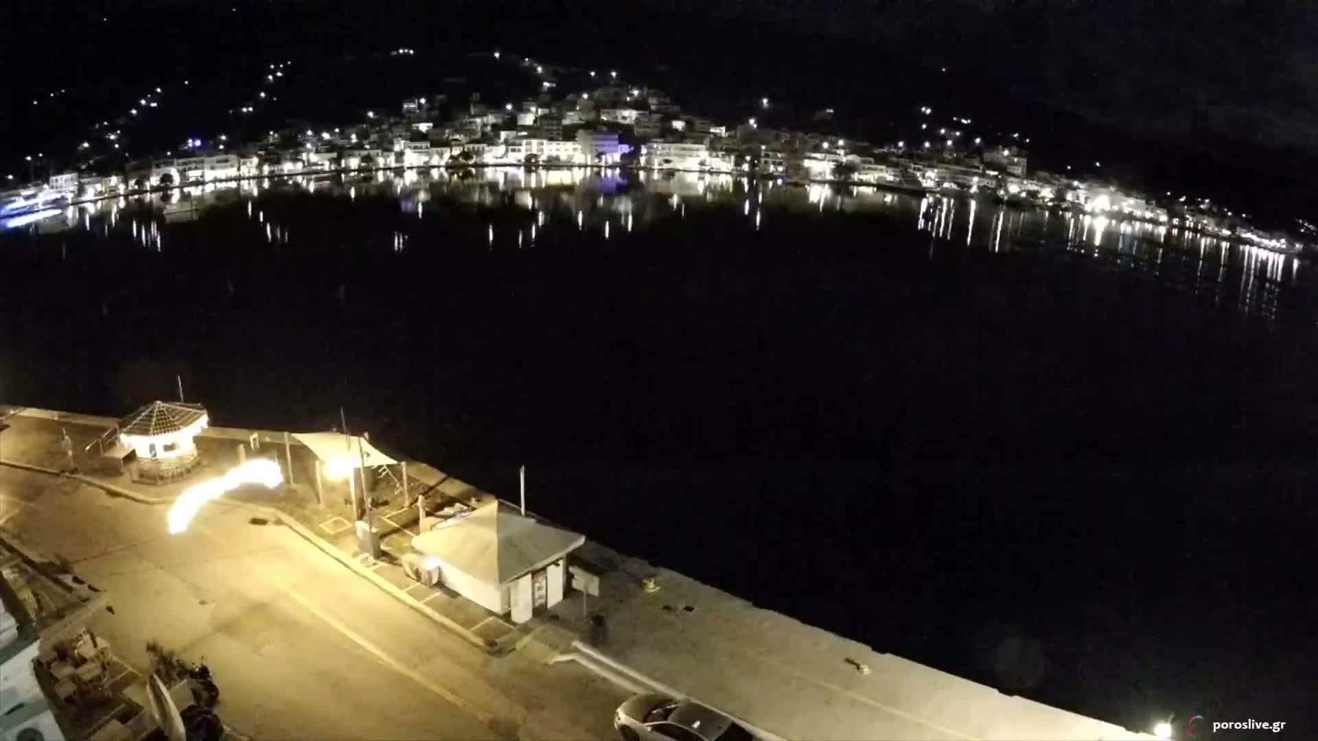 Poros Island, Poros Port &  Galatas Village View from Poros Coast Live Cam - Póros, Islands (Níson), Attica (Attikí), Greece