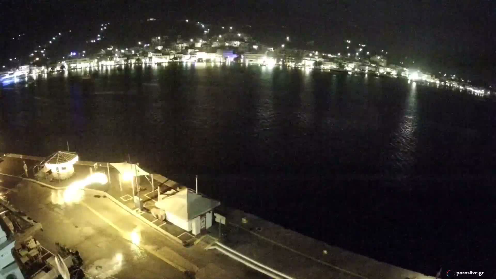 Poros Island, Poros Port &  Galatas Village View from Poros Coast Live Cam - Póros, Islands (Níson), Attica (Attikí), Greece