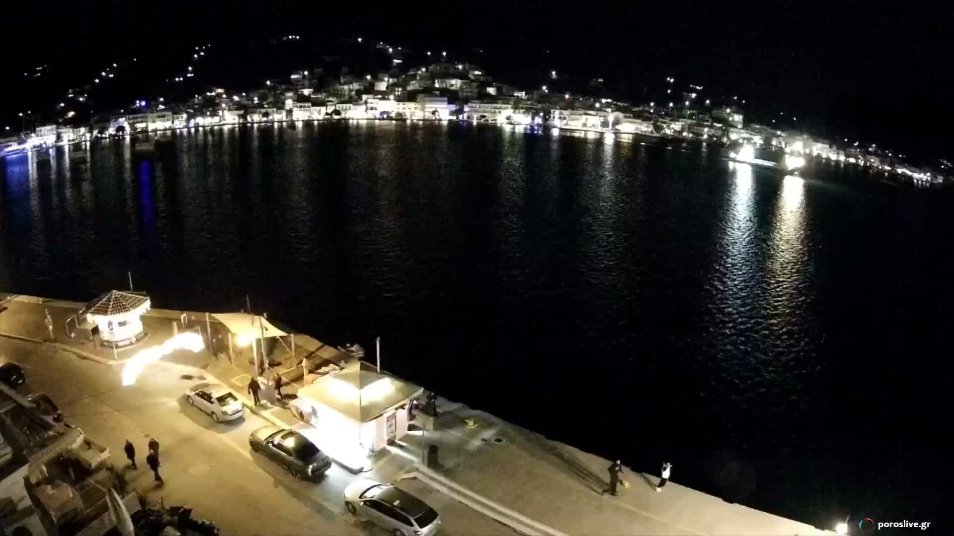 Poros Island, Poros Port &  Galatas Village View from Poros Coast Live Cam - Póros, Islands (Níson), Attica (Attikí), Greece
