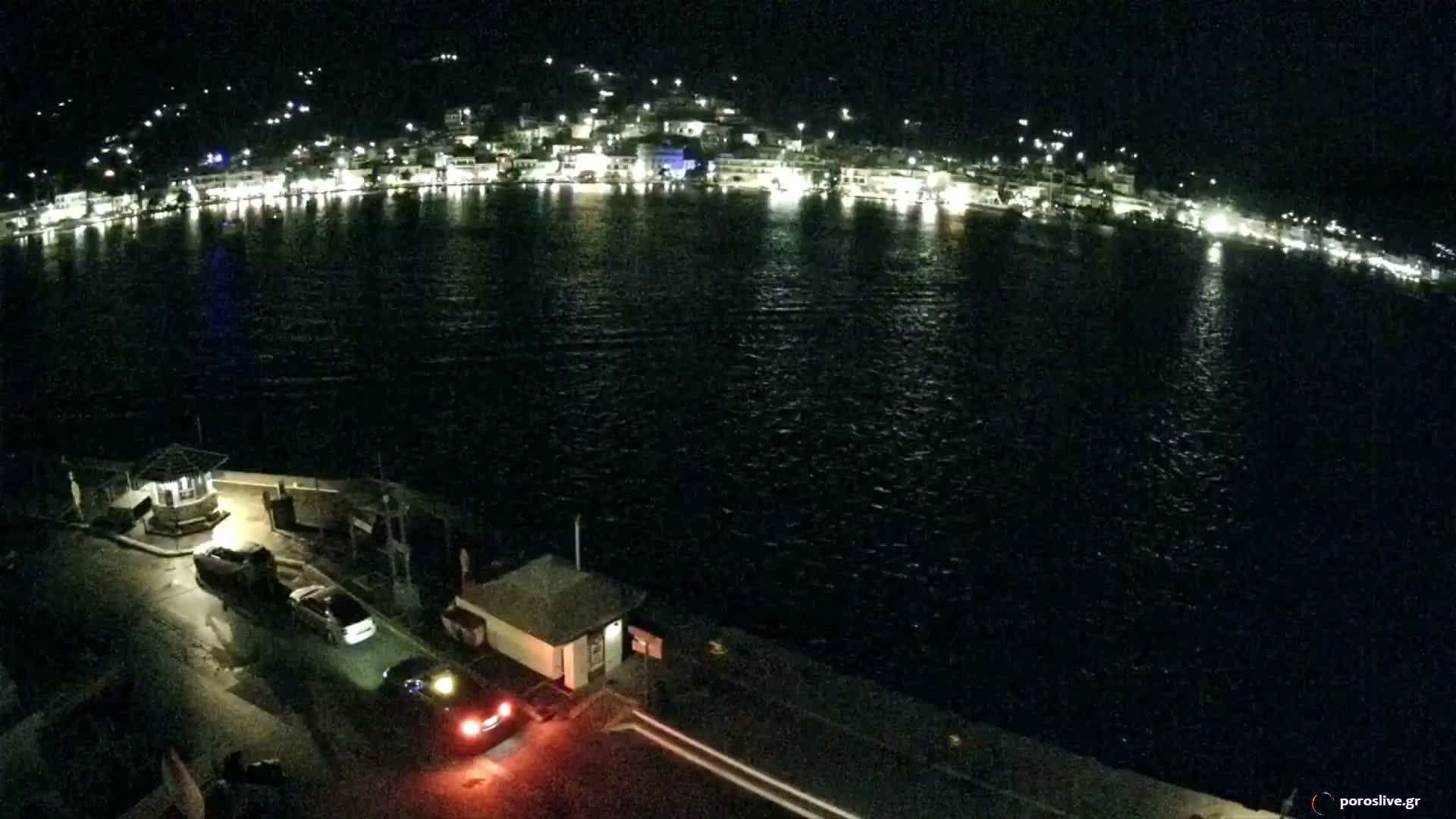 Poros Island, Poros Port &  Galatas Village View from Poros Coast Live Cam - Póros, Islands (Níson), Attica (Attikí), Greece
