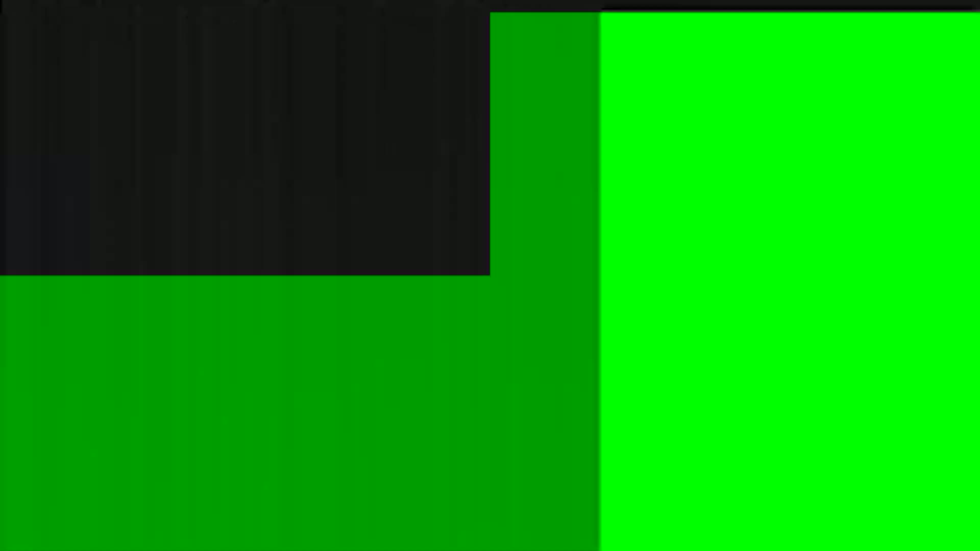The image shows a L-shaped black area next to two bright green areas.