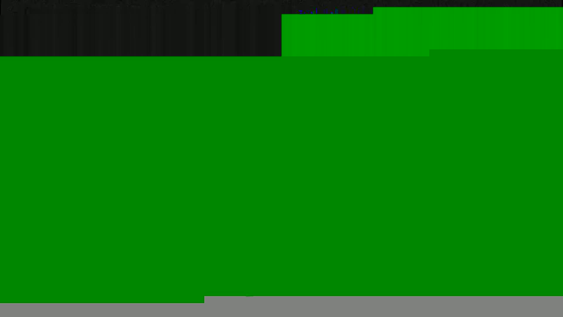 The image shows a large area of solid green, topped with a smaller area of dark gray and a thin strip of bright green.
