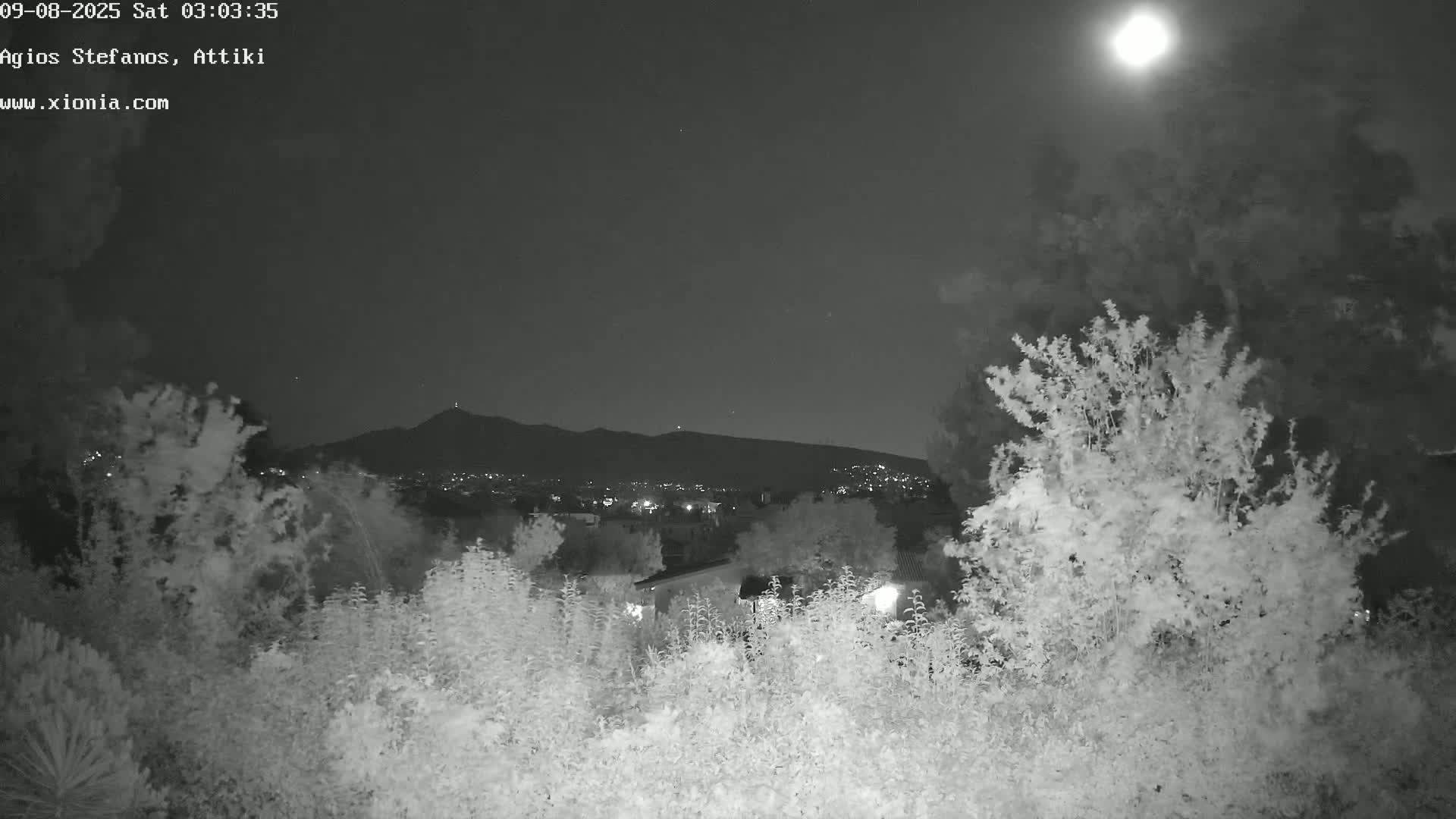 Dionysos, Agios Stefanos Skyline & Mount Pentelicus (Pentéli Óros) Live Cam  - Dasos Kouremenou, Ágios Stéfanos, Diónysos, East Attica (Anatolikís Attikís) , Athens (Athína), Attica (Attikí), Greece