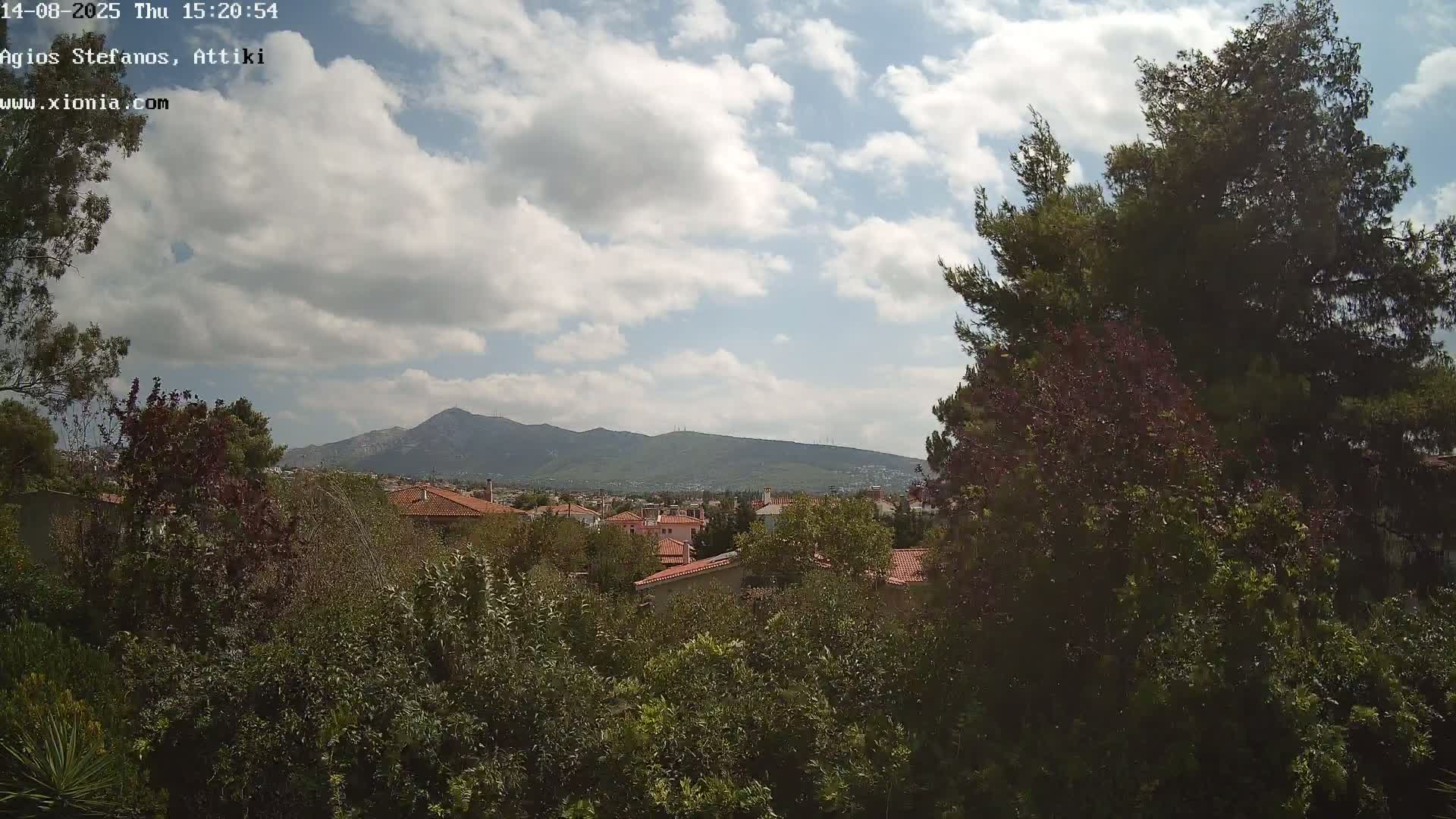 Dionysos, Agios Stefanos Skyline & Mount Pentelicus (Pentéli Óros) Live Cam  - Dasos Kouremenou, Ágios Stéfanos, Diónysos, East Attica (Anatolikís Attikís) , Athens (Athína), Attica (Attikí), Greece