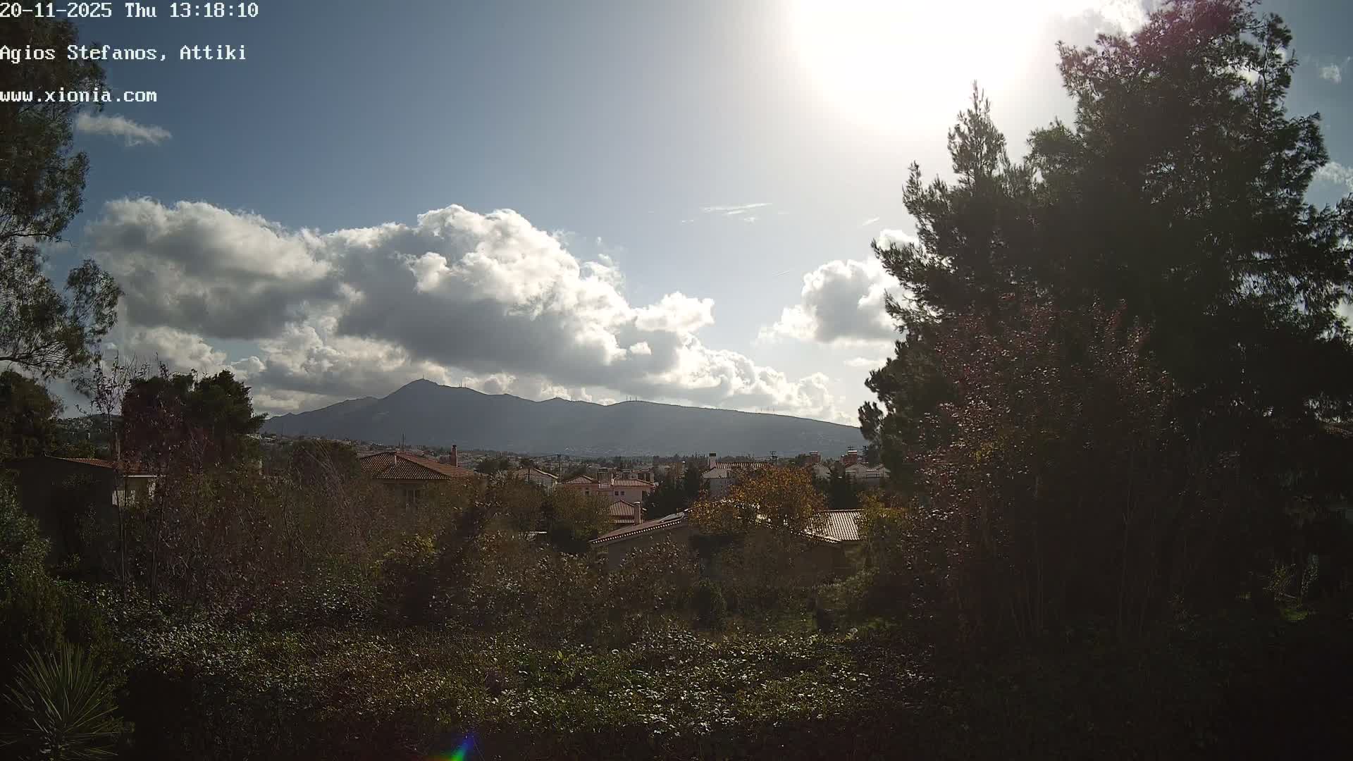 Dionysos, Agios Stefanos Skyline & Mount Pentelicus (Pentéli Óros) Live Cam  - Dasos Kouremenou, Ágios Stéfanos, Diónysos, East Attica (Anatolikís Attikís) , Athens (Athína), Attica (Attikí), Greece