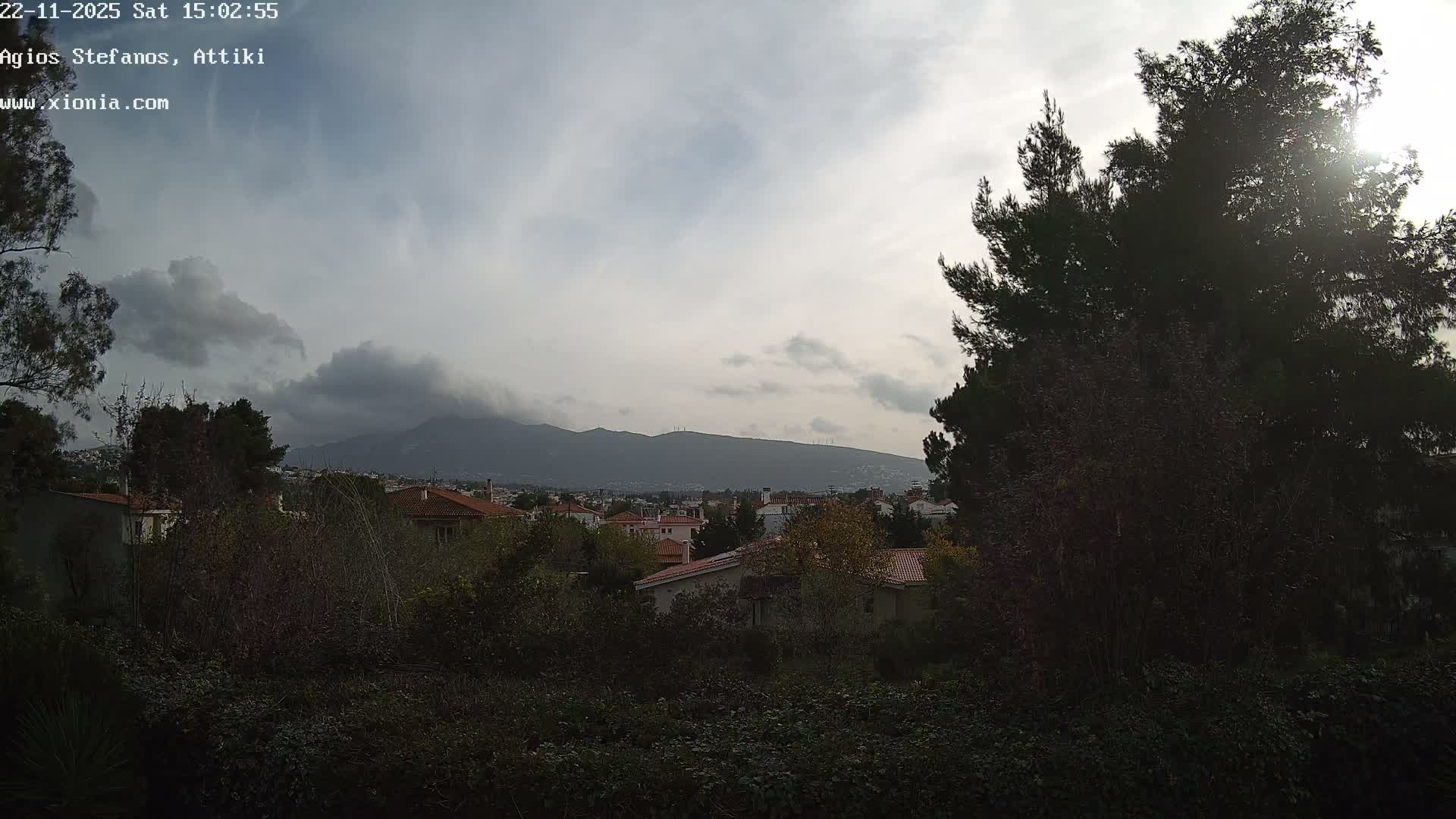 Dionysos, Agios Stefanos Skyline & Mount Pentelicus (Pentéli Óros) Live Cam  - Dasos Kouremenou, Ágios Stéfanos, Diónysos, East Attica (Anatolikís Attikís) , Athens (Athína), Attica (Attikí), Greece