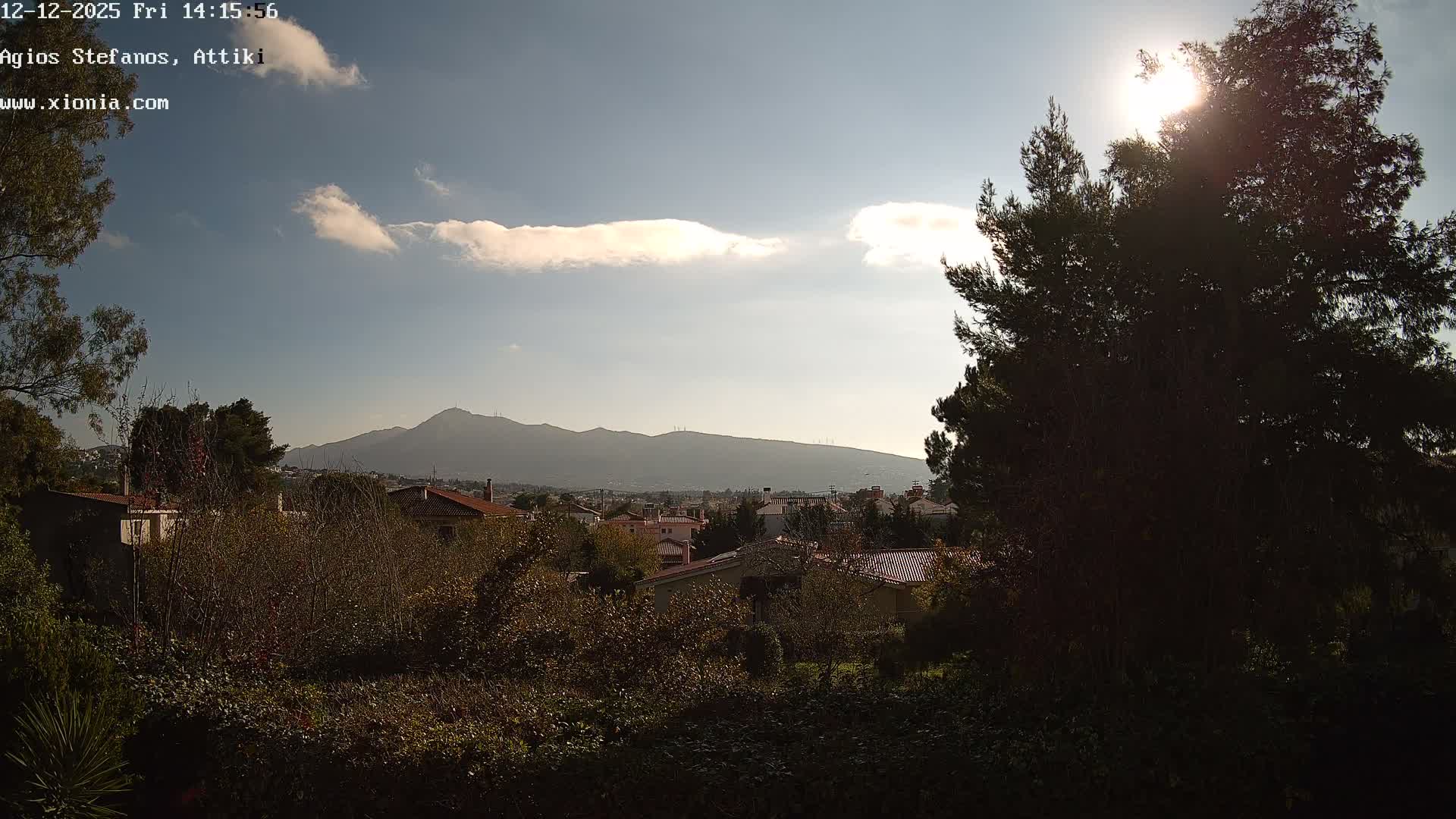 Dionysos, Agios Stefanos Skyline & Mount Pentelicus (Pentéli Óros) Live Cam  - Dasos Kouremenou, Ágios Stéfanos, Diónysos, East Attica (Anatolikís Attikís) , Athens (Athína), Attica (Attikí), Greece