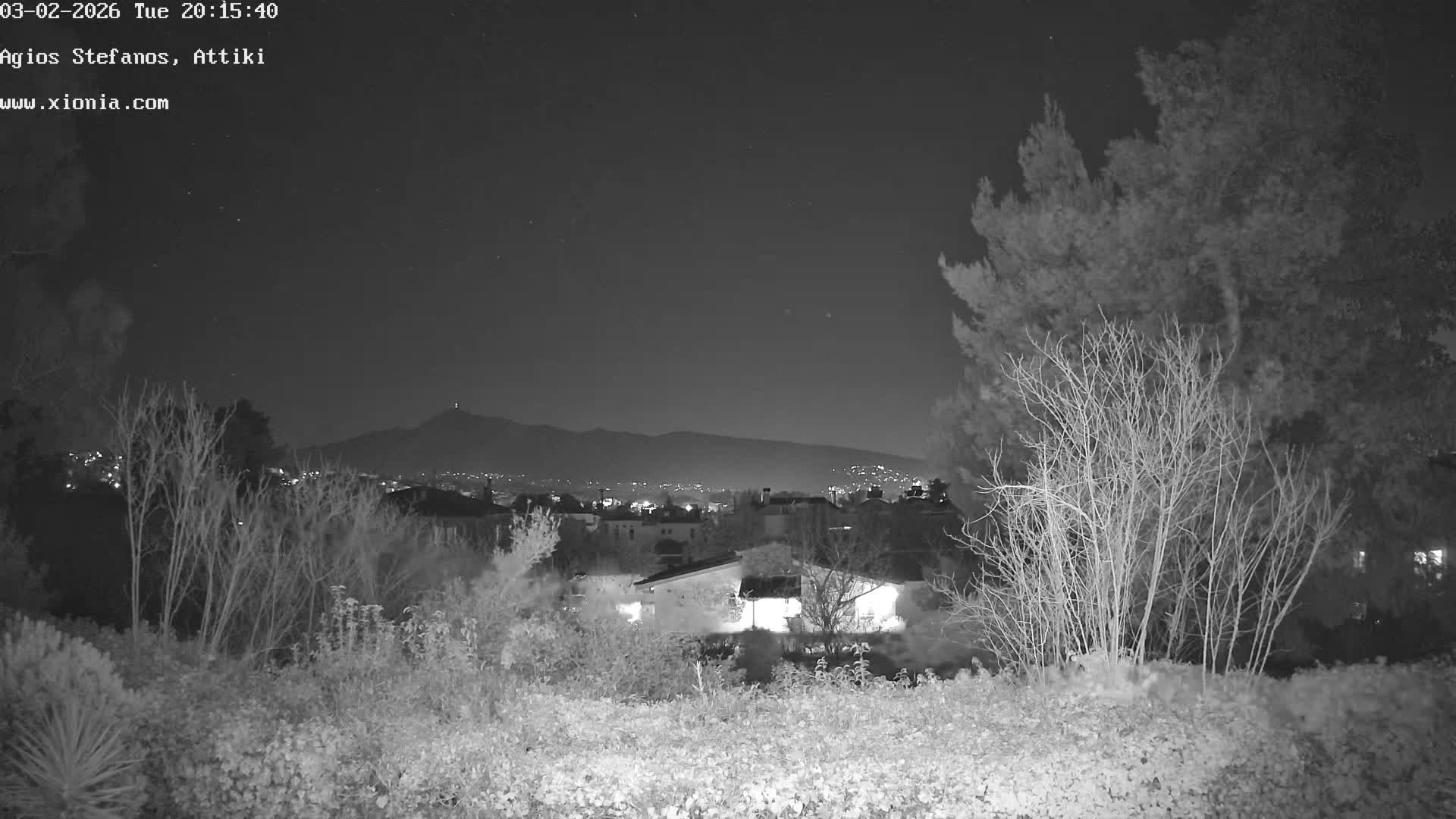 Dionysos, Agios Stefanos Skyline & Mount Pentelicus (Pentéli Óros) Live Cam  - Dasos Kouremenou, Ágios Stéfanos, Diónysos, East Attica (Anatolikís Attikís) , Athens (Athína), Attica (Attikí), Greece