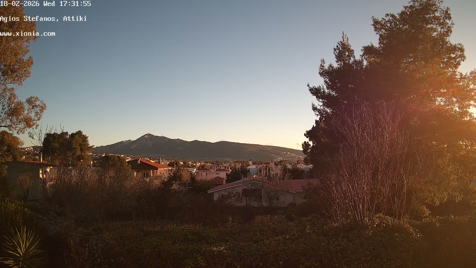 Dionysos, Agios Stefanos Skyline & Mount Pentelicus (Pentéli Óros) Live Cam  - Dasos Kouremenou, Ágios Stéfanos, Diónysos, East Attica (Anatolikís Attikís) , Athens (Athína), Attica (Attikí), Greece