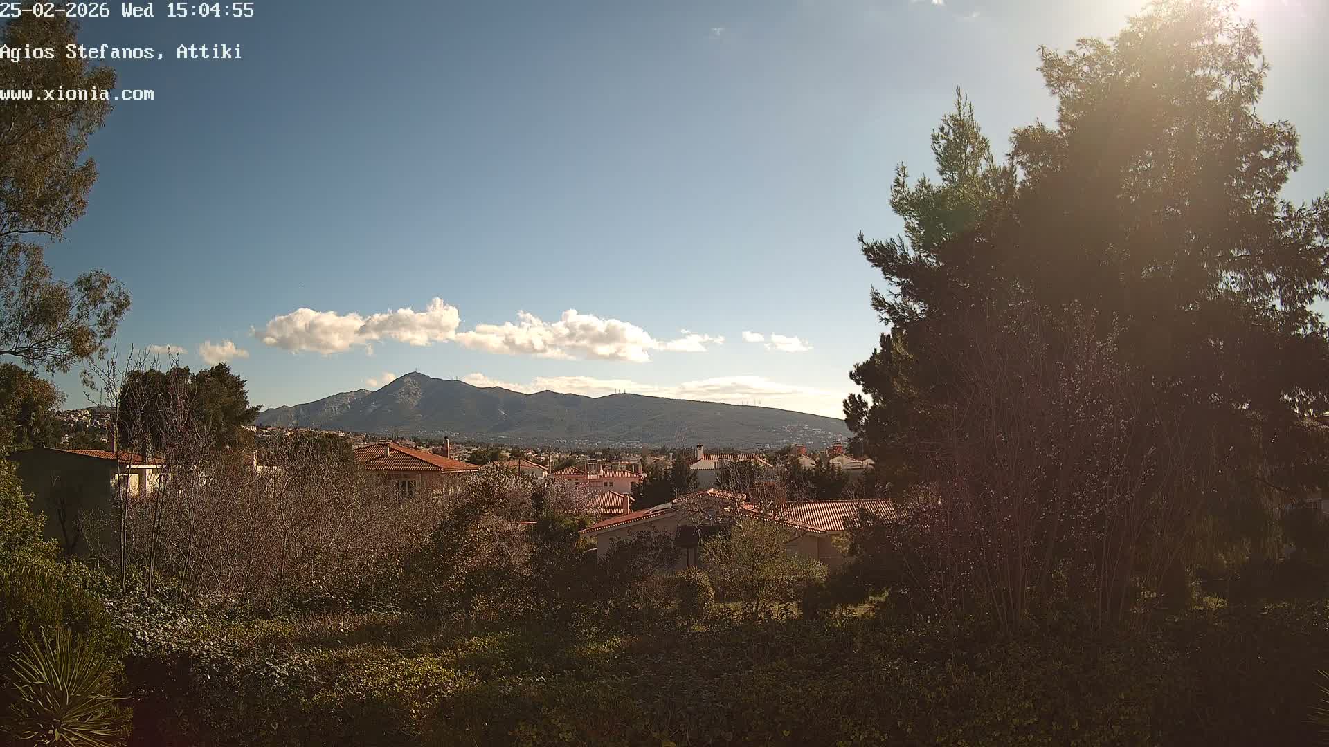 Dionysos, Agios Stefanos Skyline & Mount Pentelicus (Pentéli Óros) Live Cam  - Dasos Kouremenou, Ágios Stéfanos, Diónysos, East Attica (Anatolikís Attikís) , Athens (Athína), Attica (Attikí), Greece