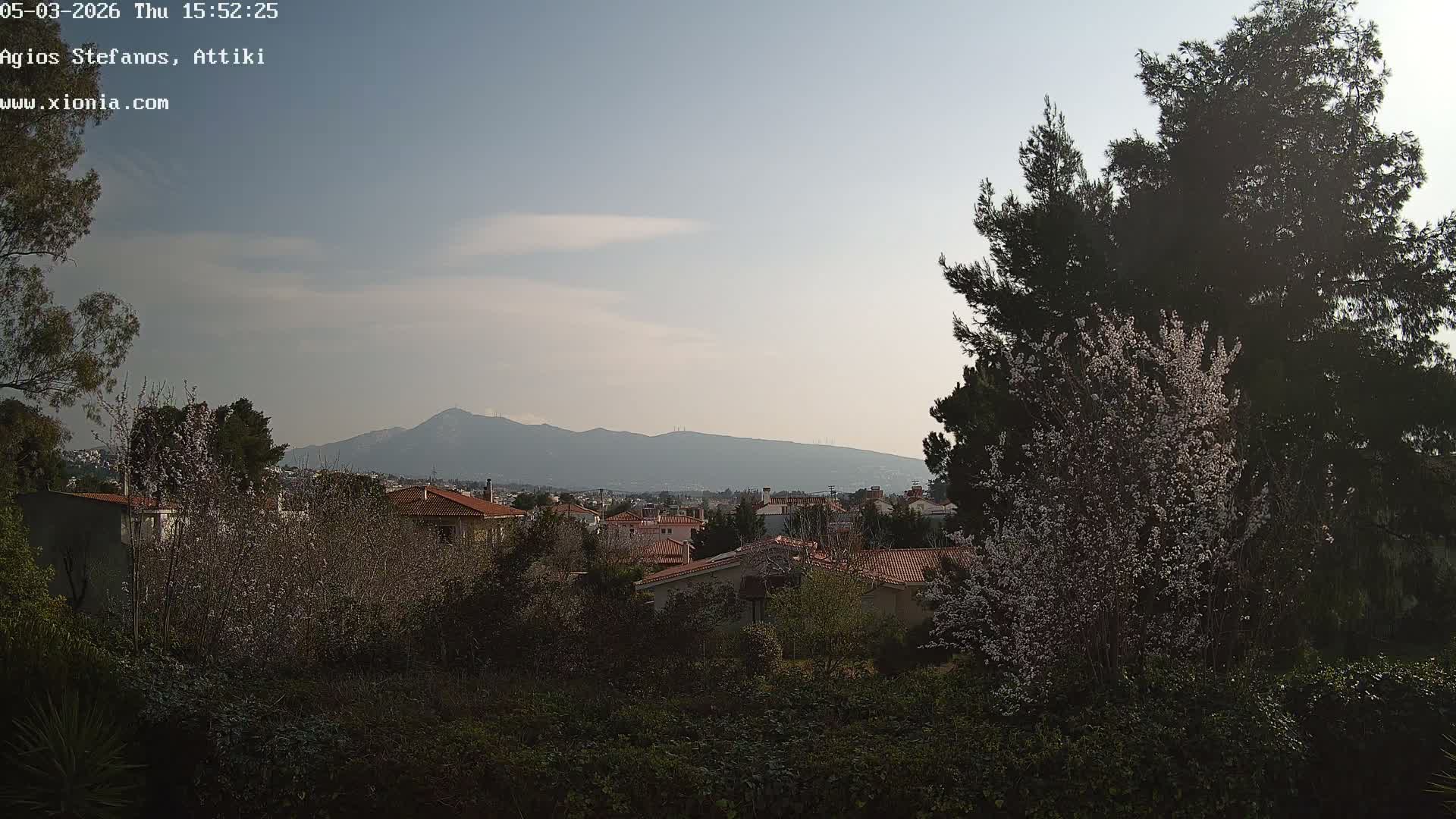 Dionysos, Agios Stefanos Skyline & Mount Pentelicus (Pentéli Óros) Live Cam  - Dasos Kouremenou, Ágios Stéfanos, Diónysos, East Attica (Anatolikís Attikís) , Athens (Athína), Attica (Attikí), Greece