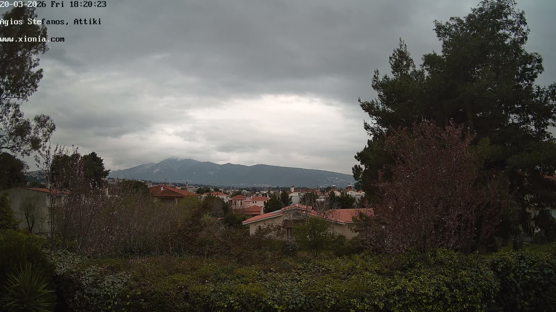 Dionysos, Agios Stefanos Skyline & Mount Pentelicus (Pentéli Óros) Live Cam  - Dasos Kouremenou, Ágios Stéfanos, Diónysos, East Attica (Anatolikís Attikís) , Athens (Athína), Attica (Attikí), Greece