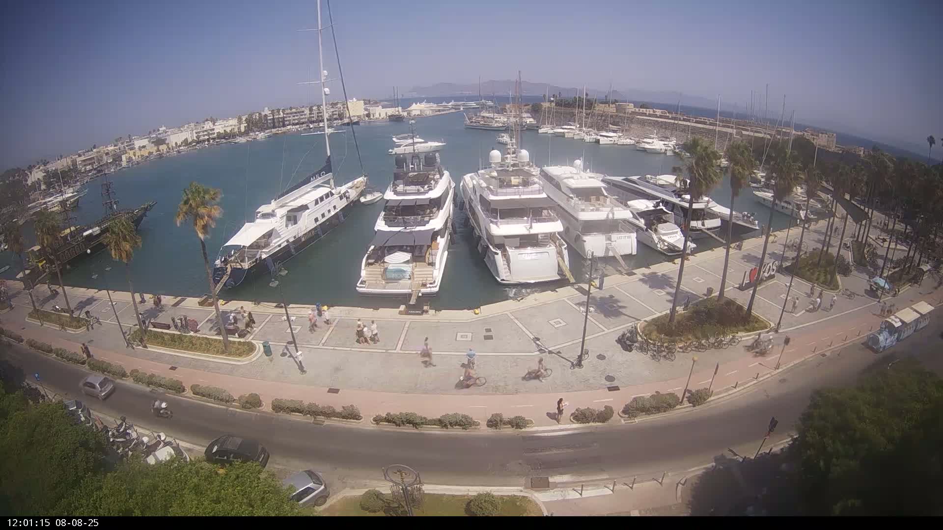 Kos City, Kos Island Harbour, Nerantzia Castle & Turkey Mainland View Live Cam - Kos, Dodacanese,  South Aegean (Periféreia Notíou Aigaíou), Greece