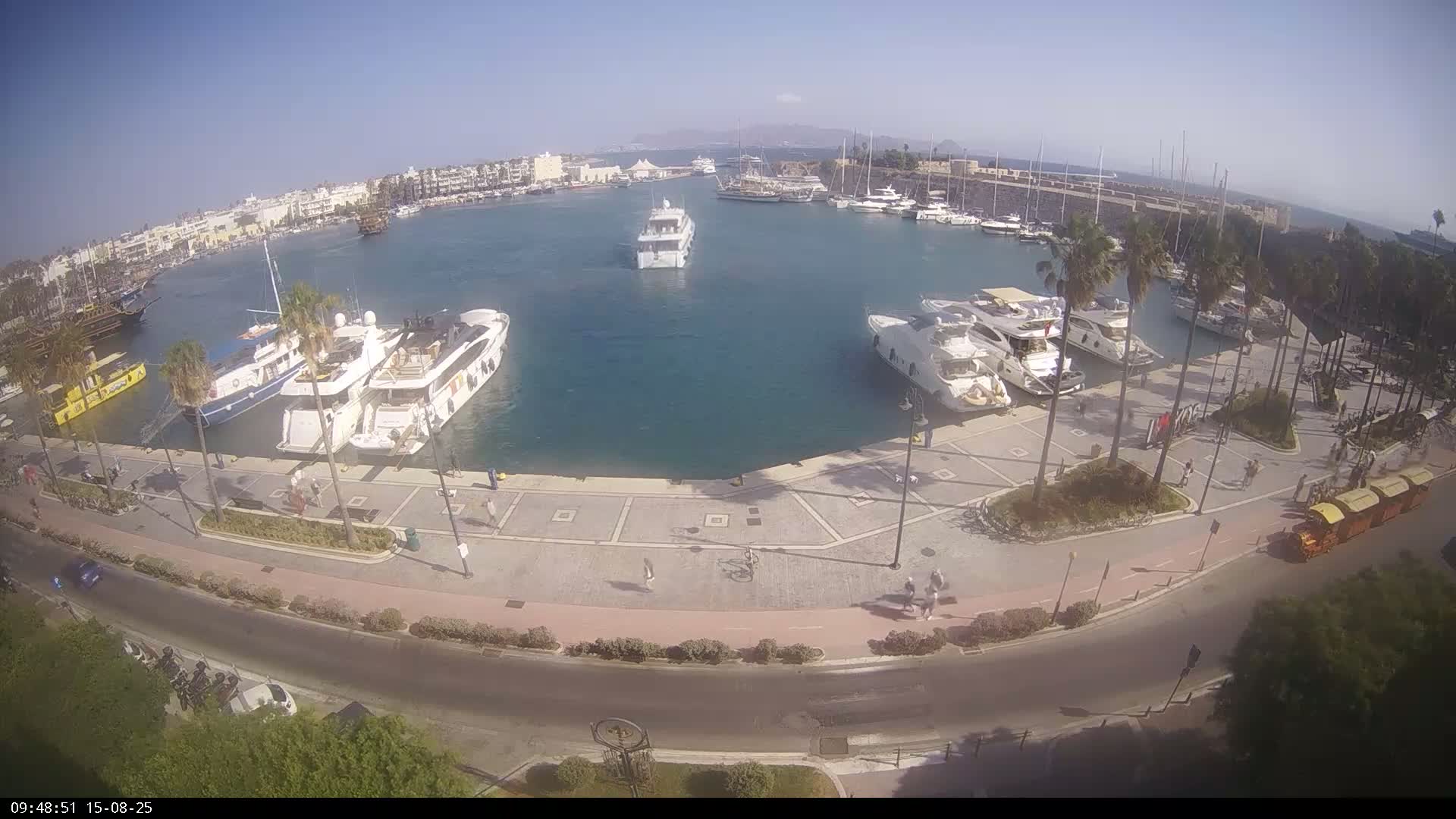 Kos City, Kos Island Harbour, Nerantzia Castle & Turkey Mainland View Live Cam - Kos, Dodacanese,  South Aegean (Periféreia Notíou Aigaíou), Greece