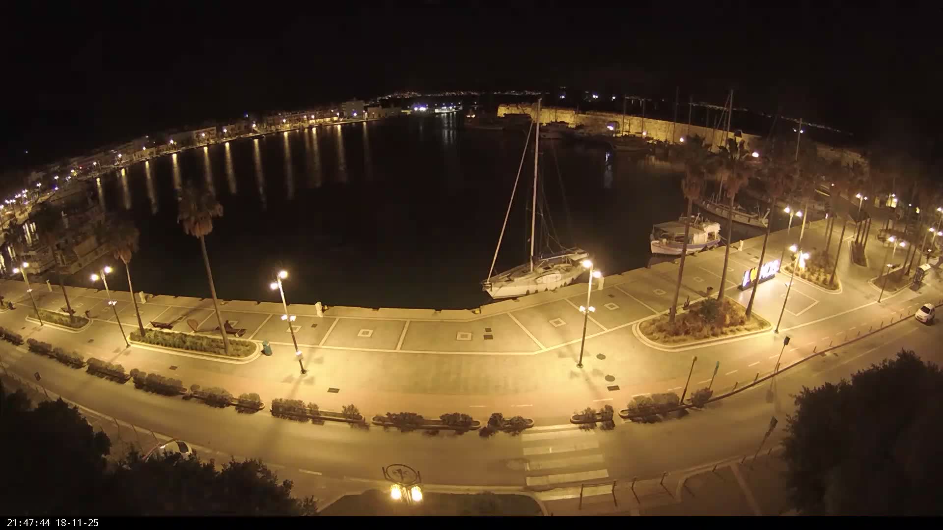 Kos City, Kos Island Harbour, Nerantzia Castle & Turkey Mainland View Live Cam - Kos, Dodacanese,  South Aegean (Periféreia Notíou Aigaíou), Greece