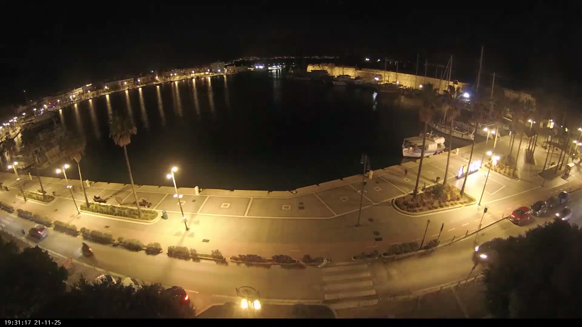 Kos City, Kos Island Harbour, Nerantzia Castle & Turkey Mainland View Live Cam - Kos, Dodacanese,  South Aegean (Periféreia Notíou Aigaíou), Greece