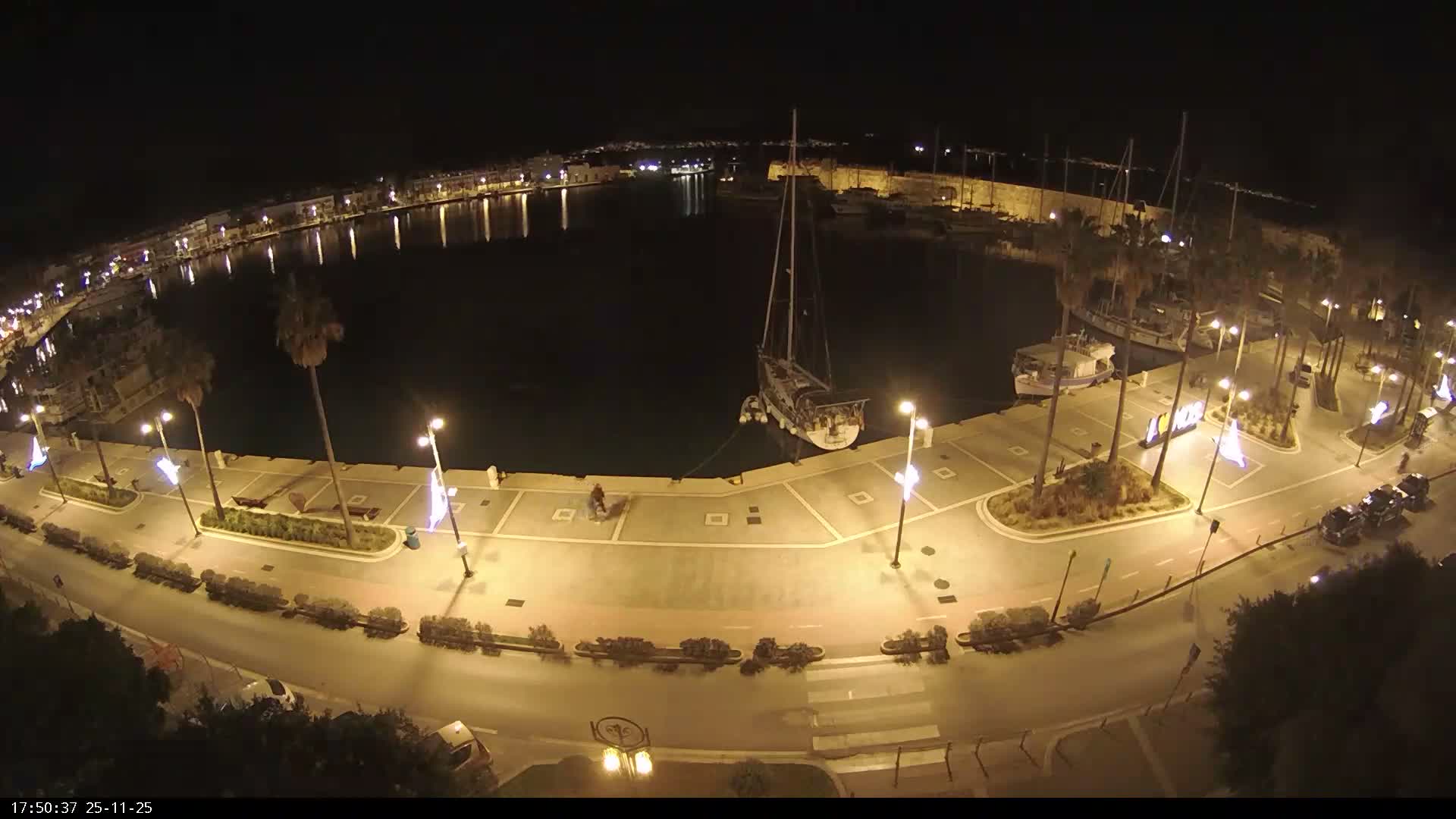 Kos City, Kos Island Harbour, Nerantzia Castle & Turkey Mainland View Live Cam - Kos, Dodacanese,  South Aegean (Periféreia Notíou Aigaíou), Greece