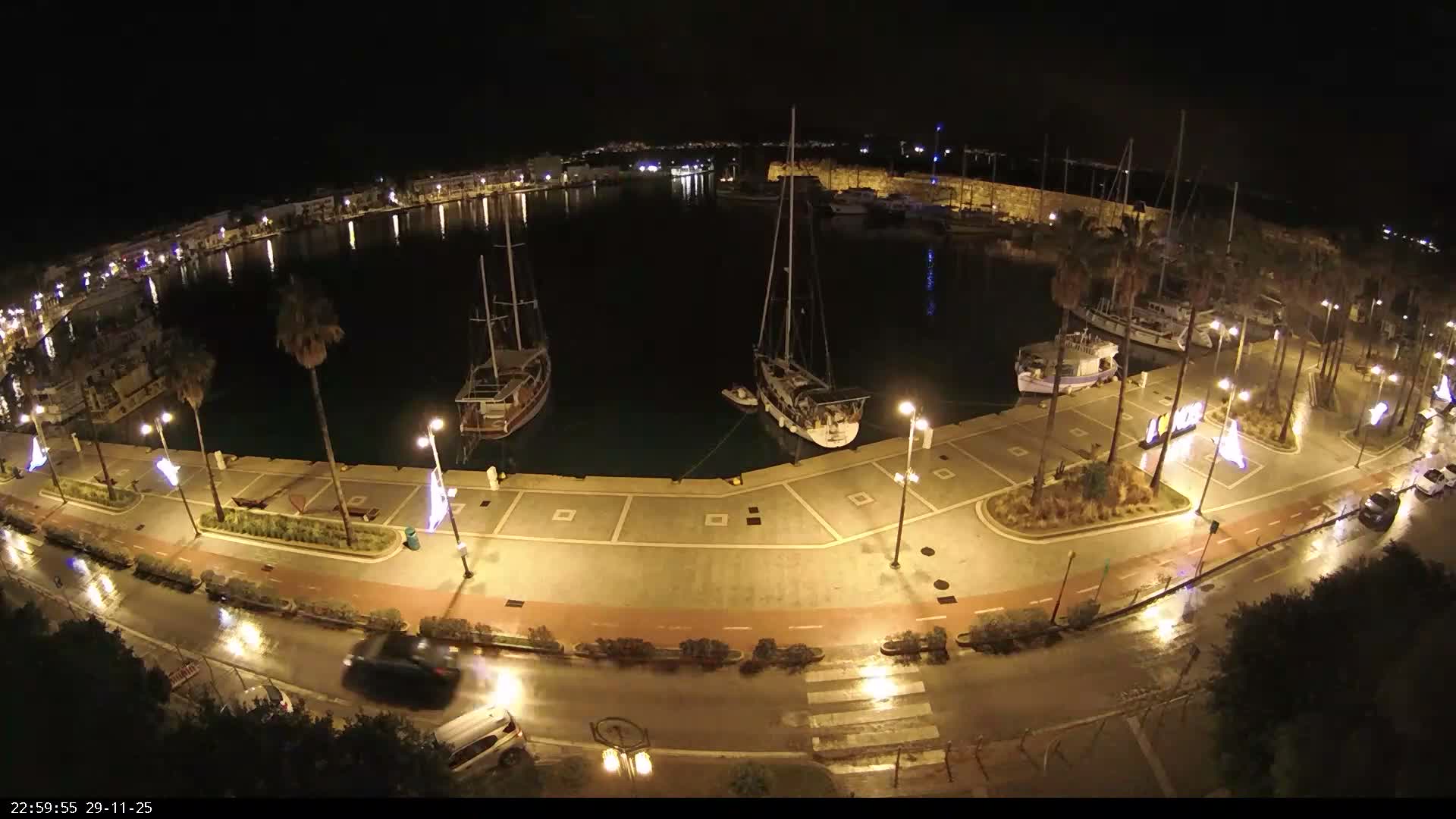 Kos City, Kos Island Harbour, Nerantzia Castle & Turkey Mainland View Live Cam - Kos, Dodacanese,  South Aegean (Periféreia Notíou Aigaíou), Greece