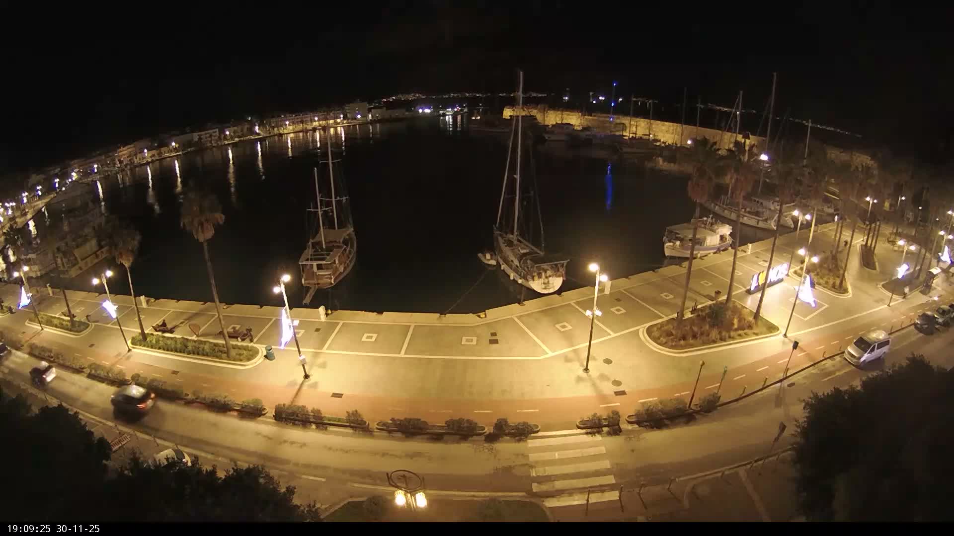Kos City, Kos Island Harbour, Nerantzia Castle & Turkey Mainland View Live Cam - Kos, Dodacanese,  South Aegean (Periféreia Notíou Aigaíou), Greece