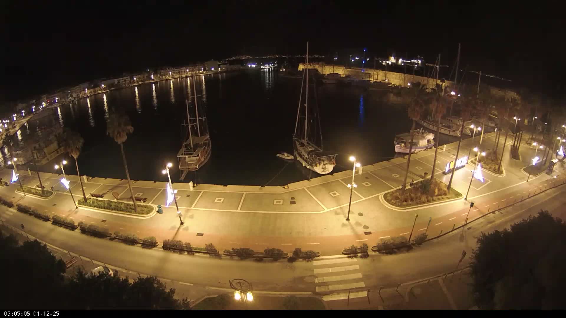 Kos City, Kos Island Harbour, Nerantzia Castle & Turkey Mainland View Live Cam - Kos, Dodacanese,  South Aegean (Periféreia Notíou Aigaíou), Greece