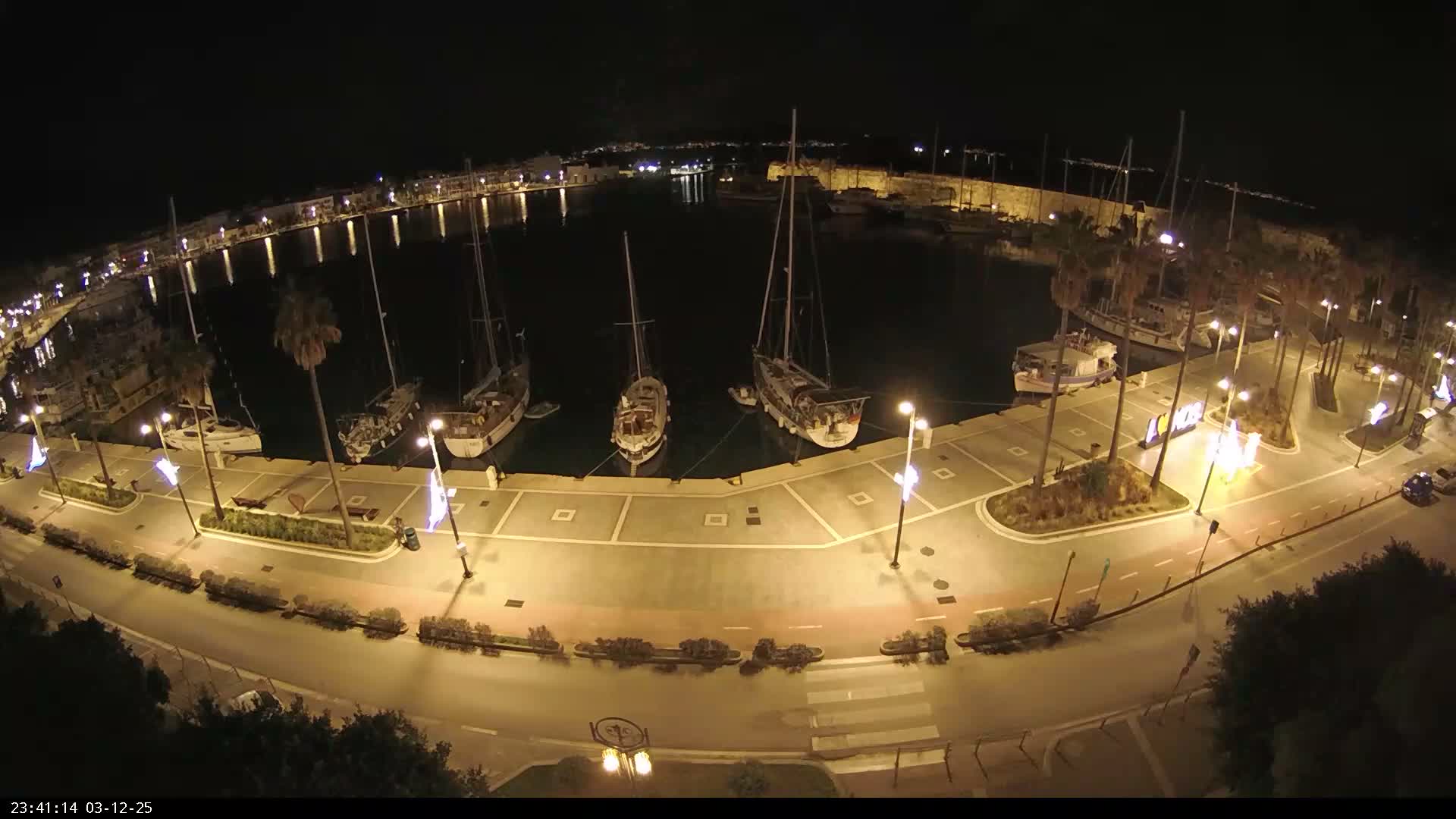 Kos City, Kos Island Harbour, Nerantzia Castle & Turkey Mainland View Live Cam - Kos, Dodacanese,  South Aegean (Periféreia Notíou Aigaíou), Greece