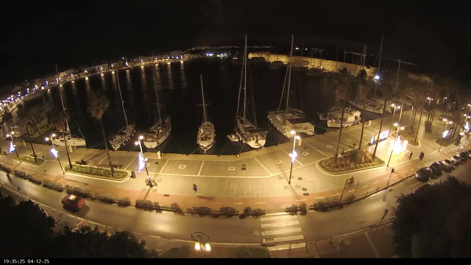 Kos City, Kos Island Harbour, Nerantzia Castle & Turkey Mainland View Live Cam - Kos, Dodacanese,  South Aegean (Periféreia Notíou Aigaíou), Greece