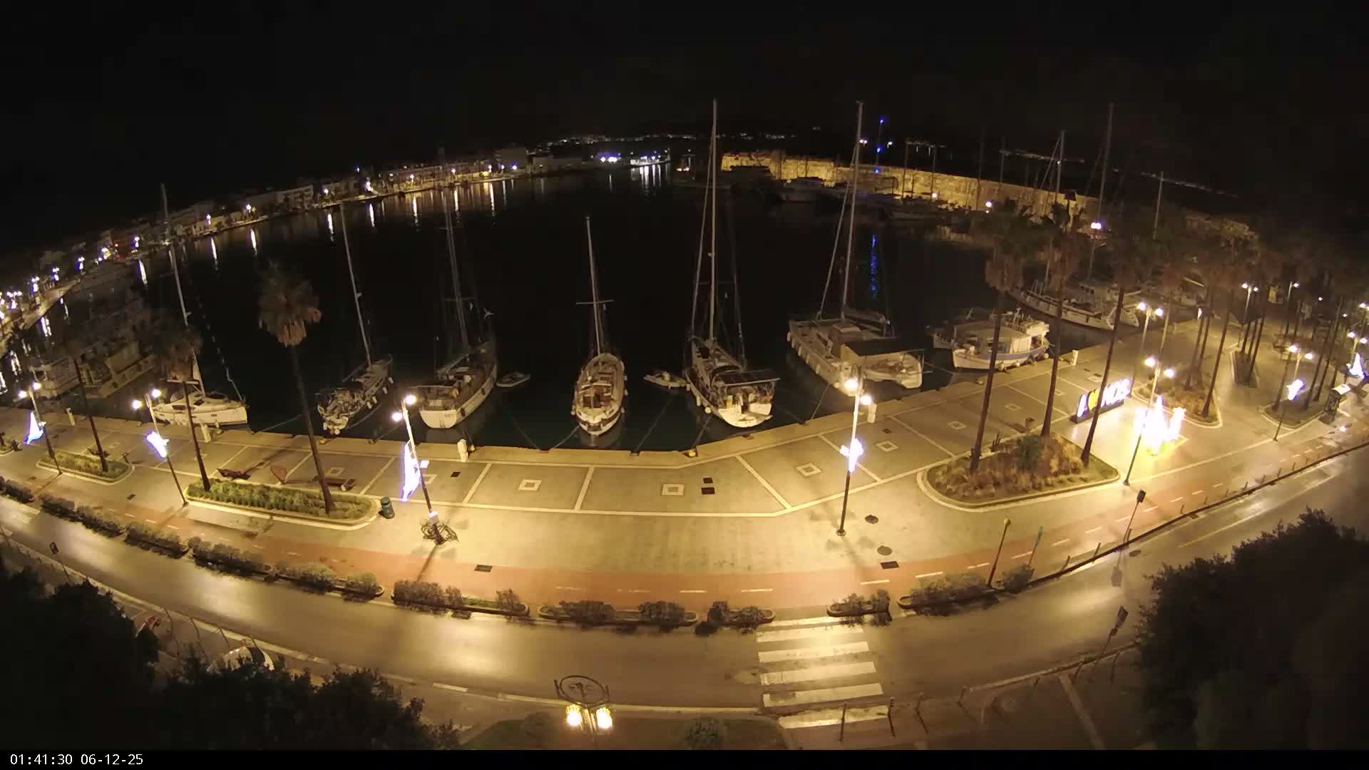 Kos City, Kos Island Harbour, Nerantzia Castle & Turkey Mainland View Live Cam - Kos, Dodacanese,  South Aegean (Periféreia Notíou Aigaíou), Greece