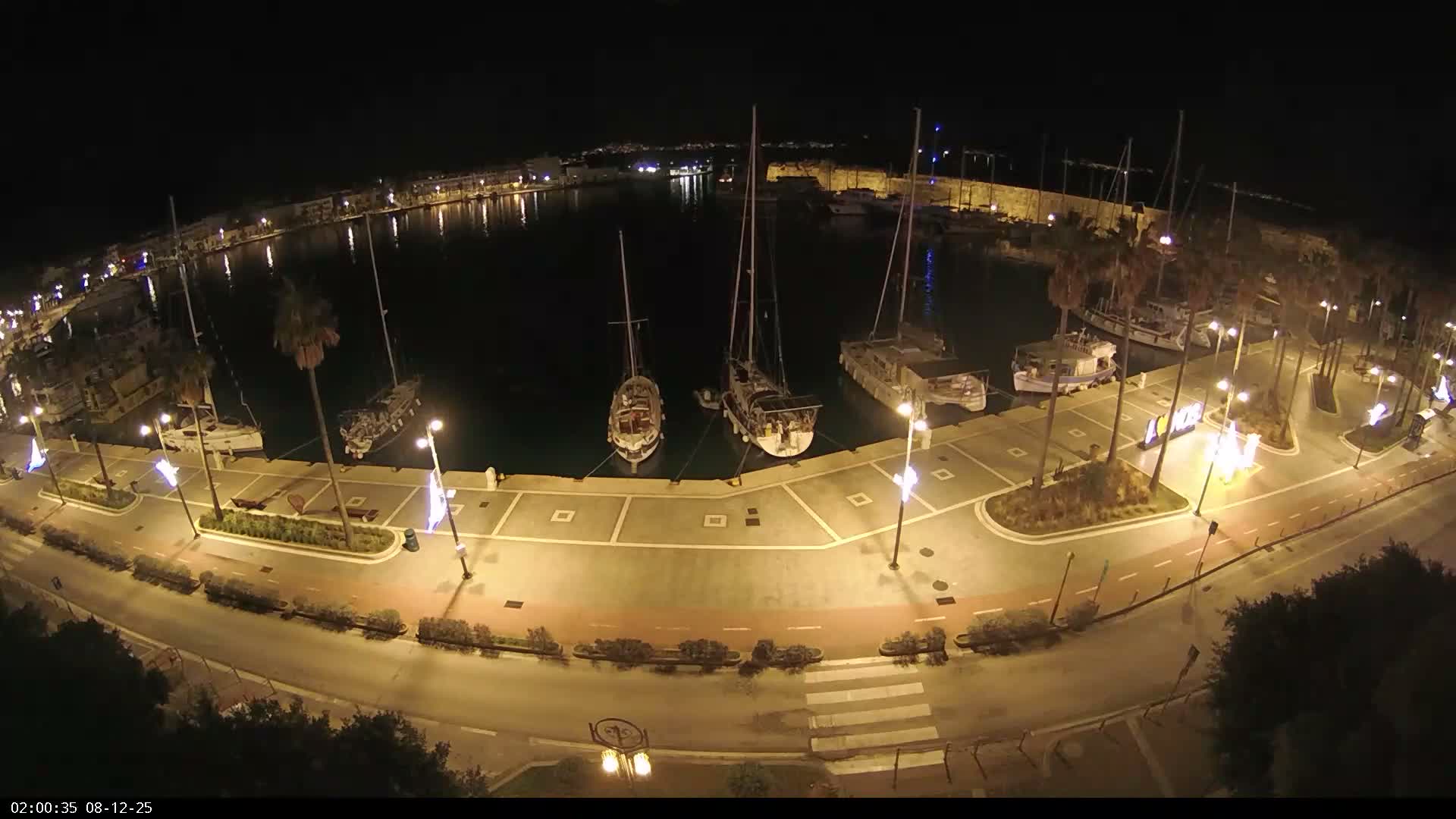 Kos City, Kos Island Harbour, Nerantzia Castle & Turkey Mainland View Live Cam - Kos, Dodacanese,  South Aegean (Periféreia Notíou Aigaíou), Greece