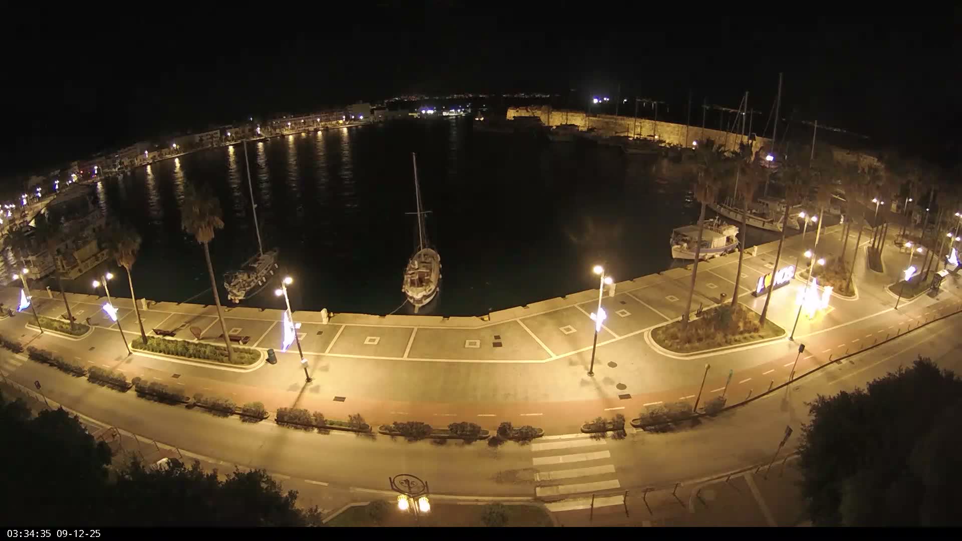 Kos City, Kos Island Harbour, Nerantzia Castle & Turkey Mainland View Live Cam - Kos, Dodacanese,  South Aegean (Periféreia Notíou Aigaíou), Greece