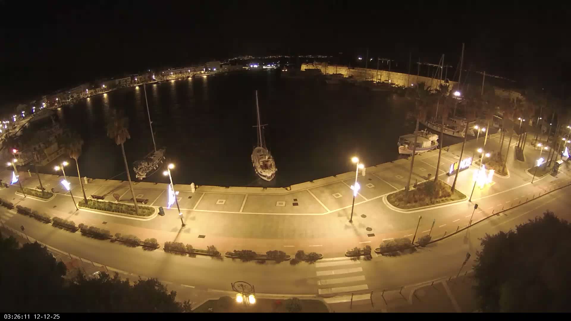 Kos City, Kos Island Harbour, Nerantzia Castle & Turkey Mainland View Live Cam - Kos, Dodacanese,  South Aegean (Periféreia Notíou Aigaíou), Greece