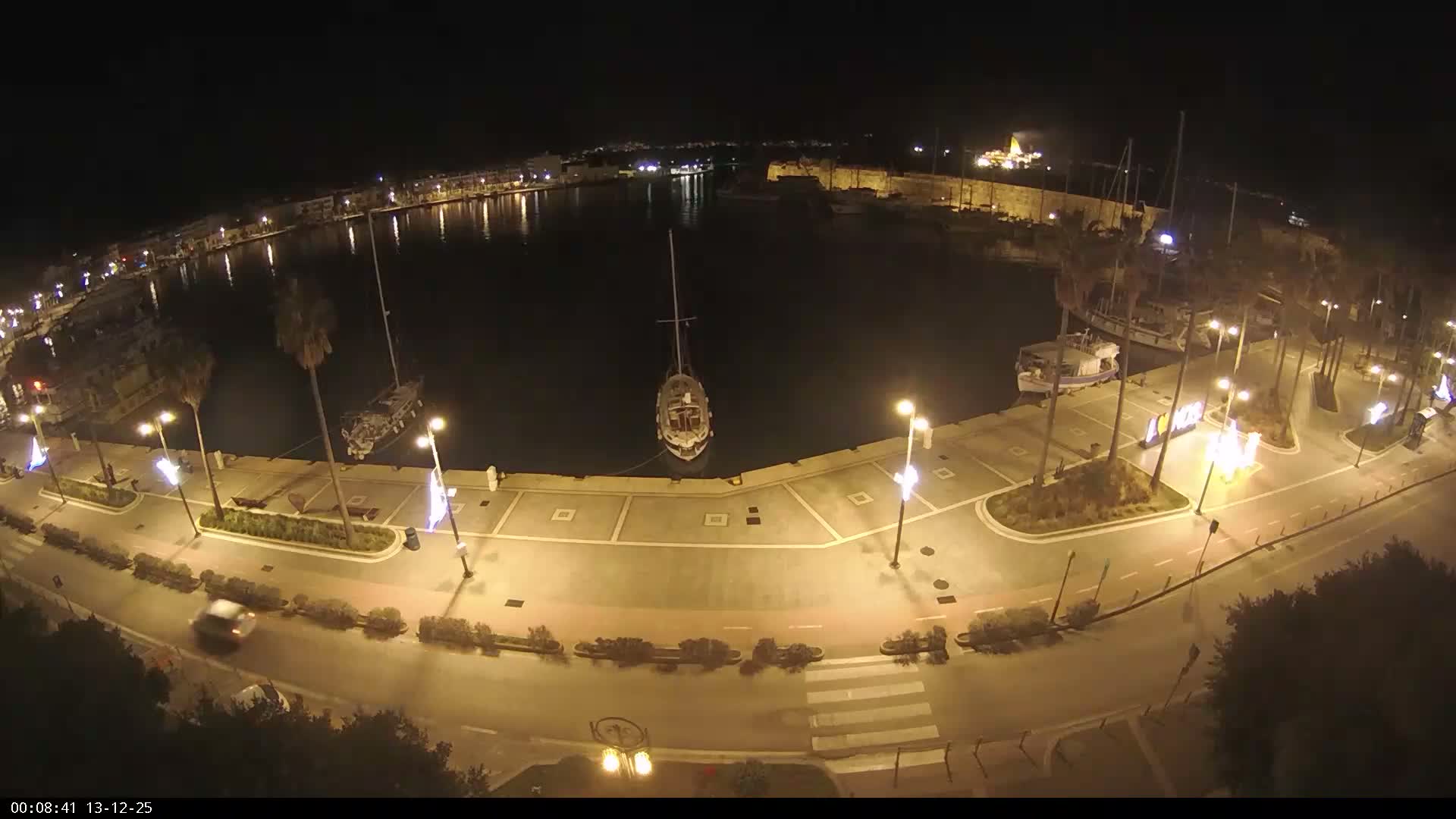 Kos City, Kos Island Harbour, Nerantzia Castle & Turkey Mainland View Live Cam - Kos, Dodacanese,  South Aegean (Periféreia Notíou Aigaíou), Greece