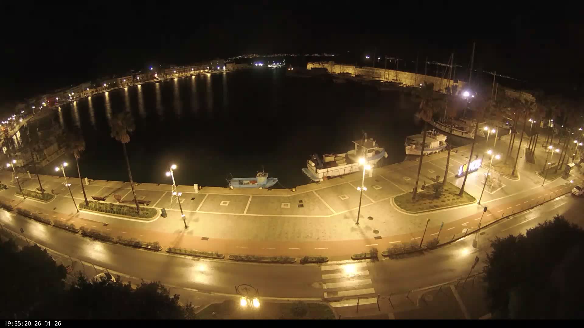 Kos City, Kos Island Harbour, Nerantzia Castle & Turkey Mainland View Live Cam - Kos, Dodacanese,  South Aegean (Periféreia Notíou Aigaíou), Greece