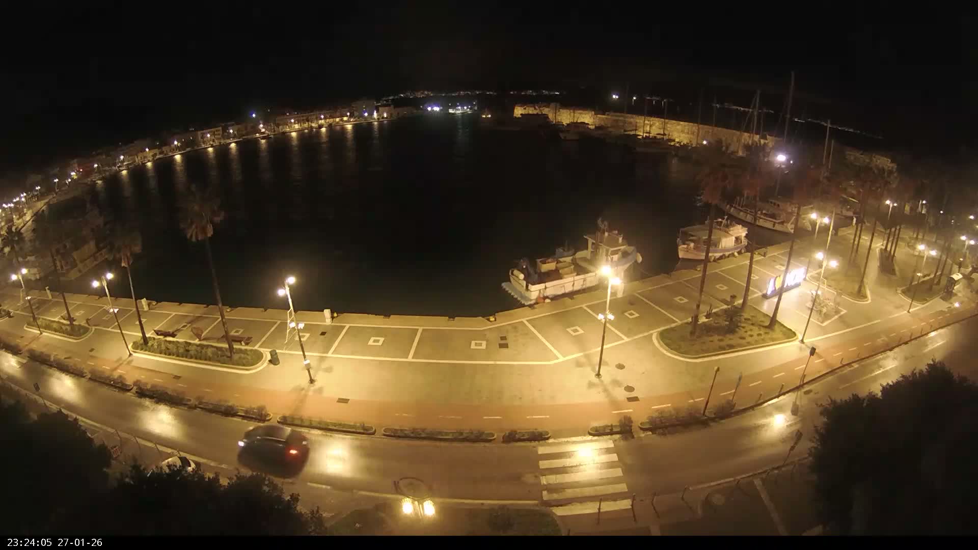 Kos City, Kos Island Harbour, Nerantzia Castle & Turkey Mainland View Live Cam - Kos, Dodacanese,  South Aegean (Periféreia Notíou Aigaíou), Greece