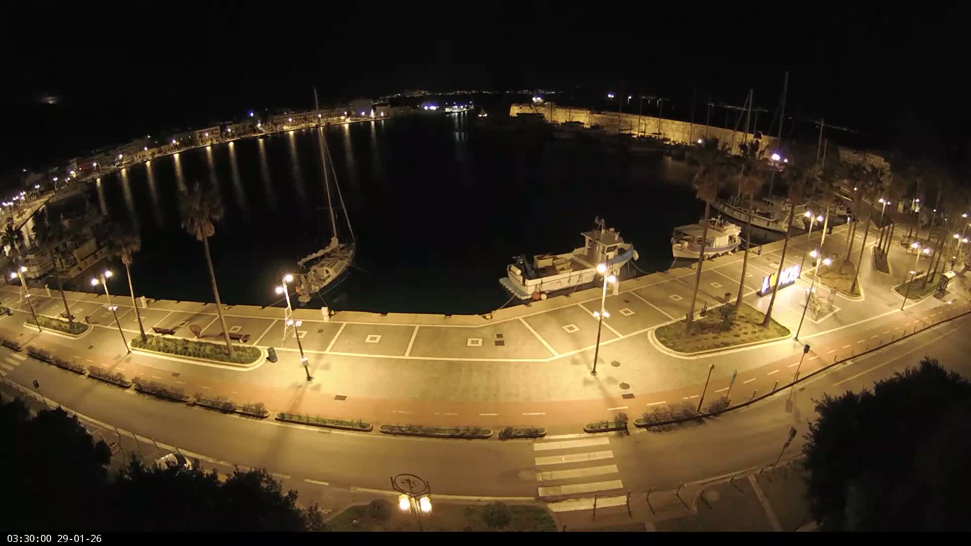 Kos City, Kos Island Harbour, Nerantzia Castle & Turkey Mainland View Live Cam - Kos, Dodacanese,  South Aegean (Periféreia Notíou Aigaíou), Greece
